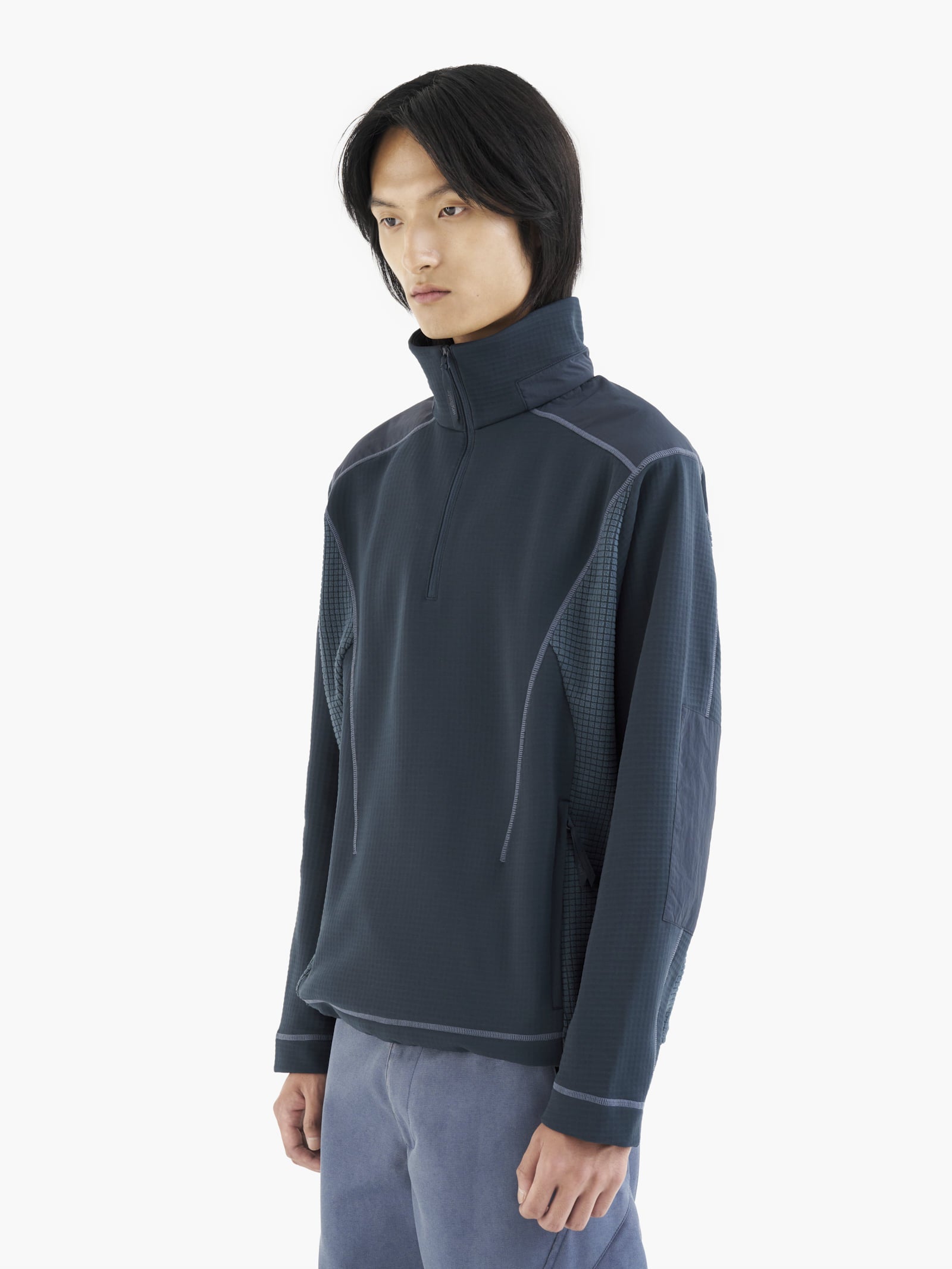 Jiyong Kim - Hooded Half Zip-Up (Navy) product image 4 | TRAB K-Fashion Australia