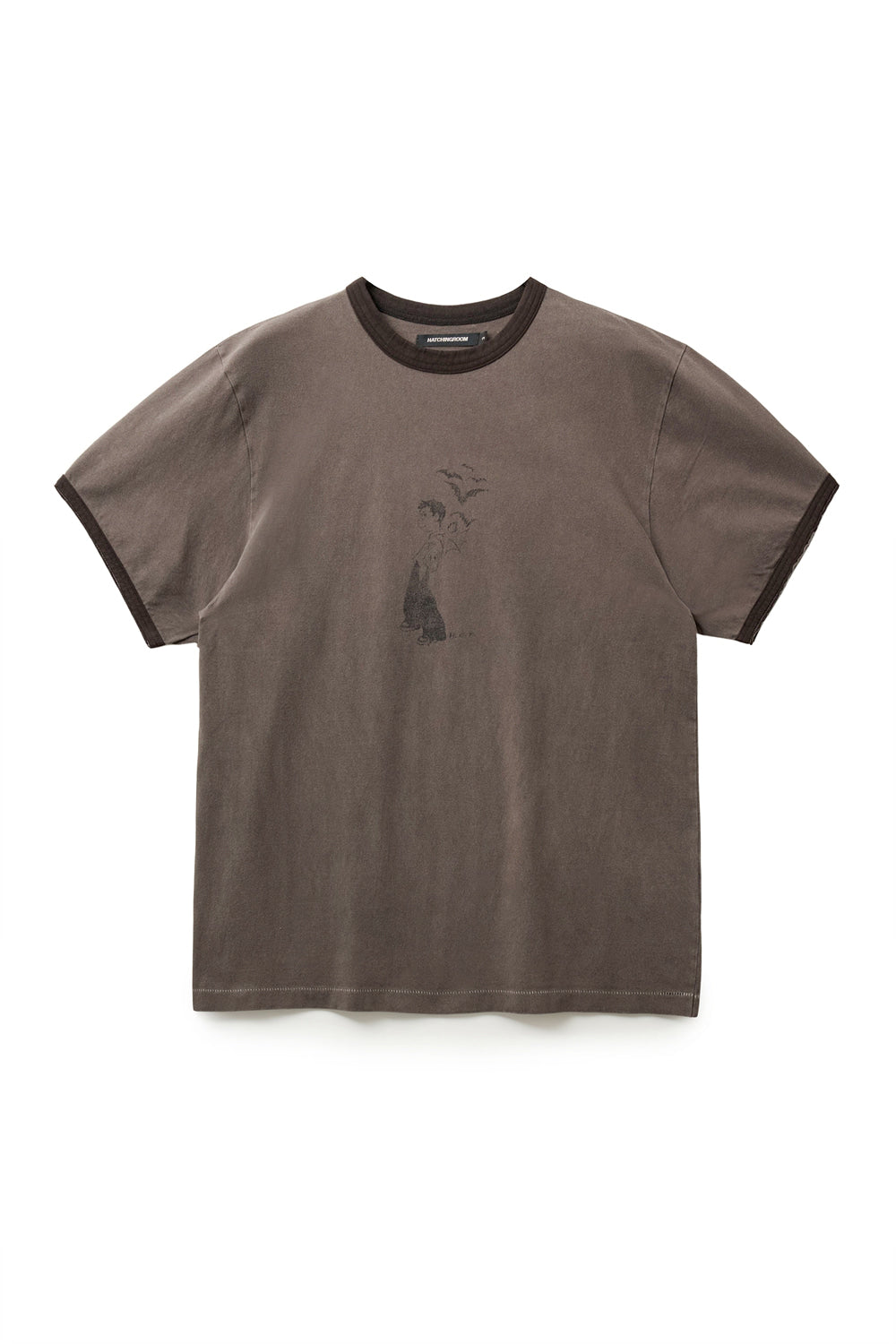 Hatchingroom - Vampire Kid Ringer Tee (Dyed Brown) product image 1 | TRAB K-Fashion Australia