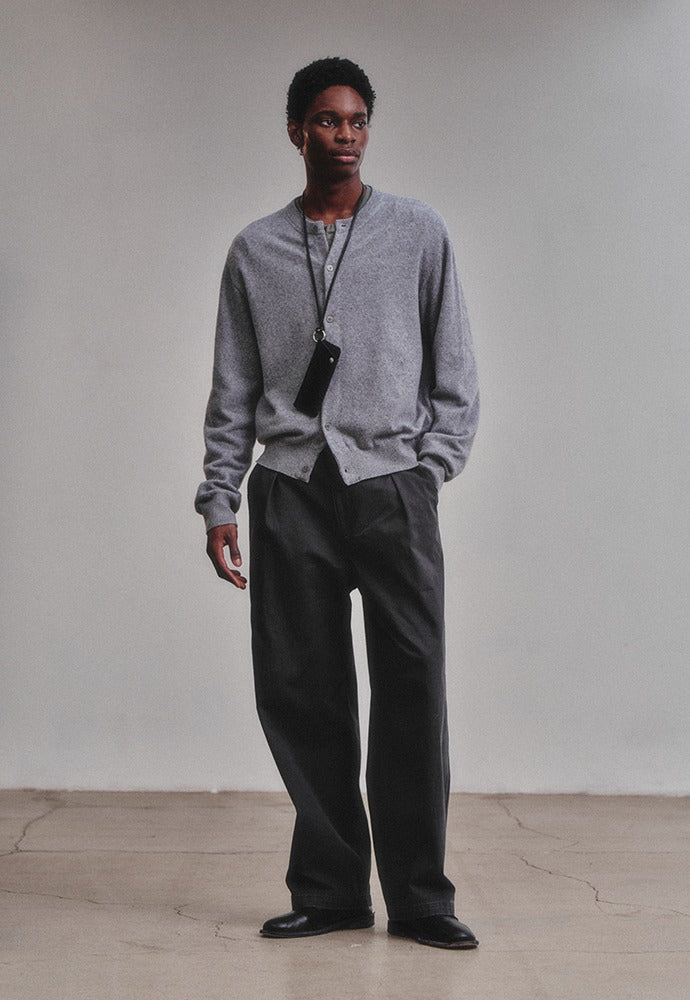 Art if acts - Wholegarment Round Neck Cardigan (Steel Grey) product image 1 | TRAB K-Fashion Australia