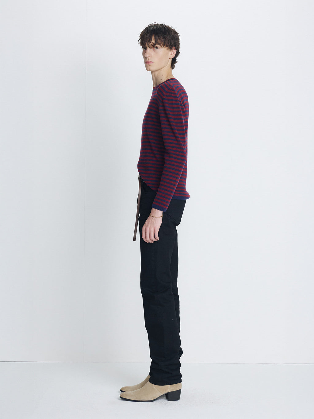 Tonywack - Merino Wool Essential Stripe Knit (Navy/Maroon) product image 3 | TRAB K-Fashion Australia