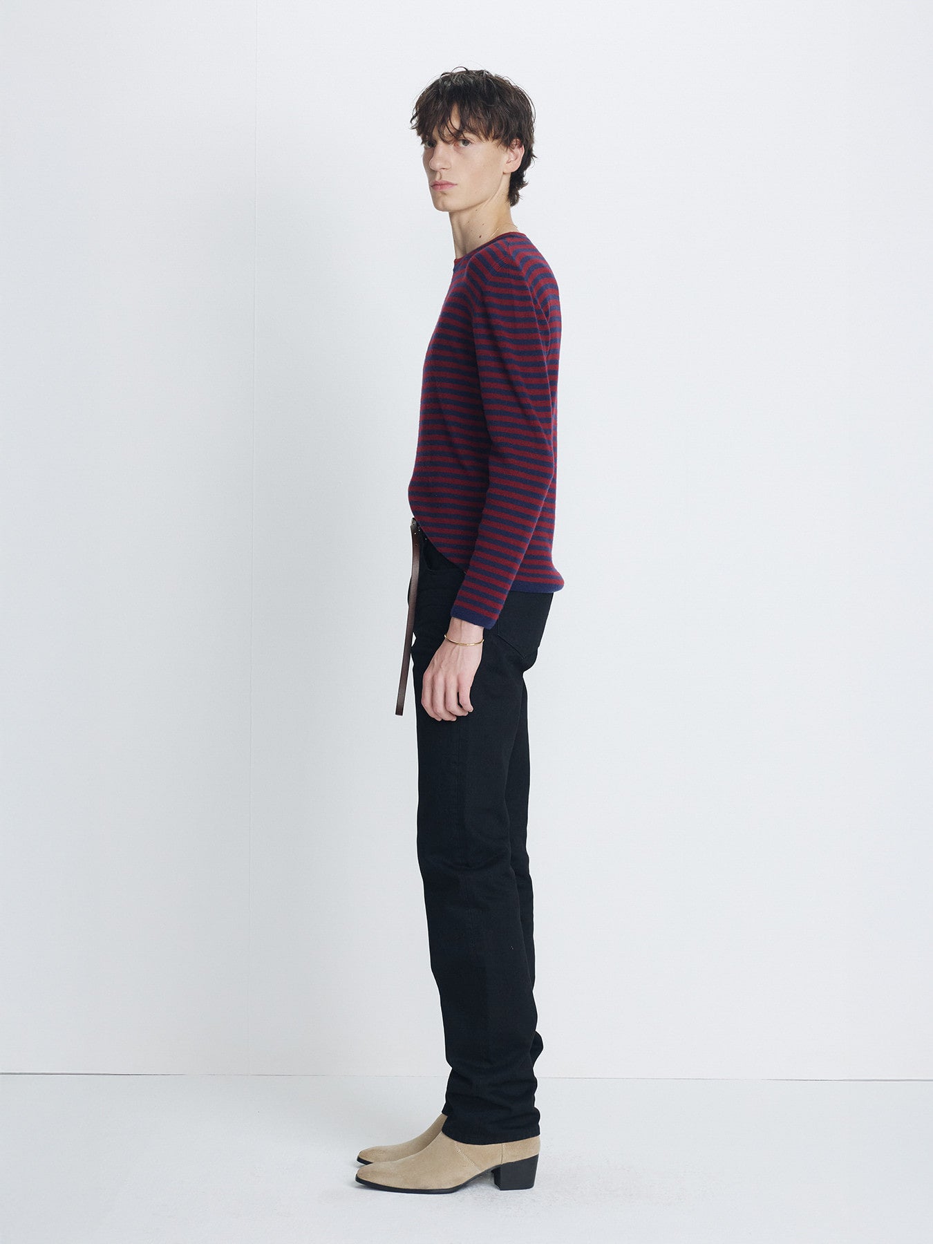 Tonywack - Merino Wool Essential Stripe Knit (Navy/Maroon) product image 3 | TRAB K-Fashion Australia