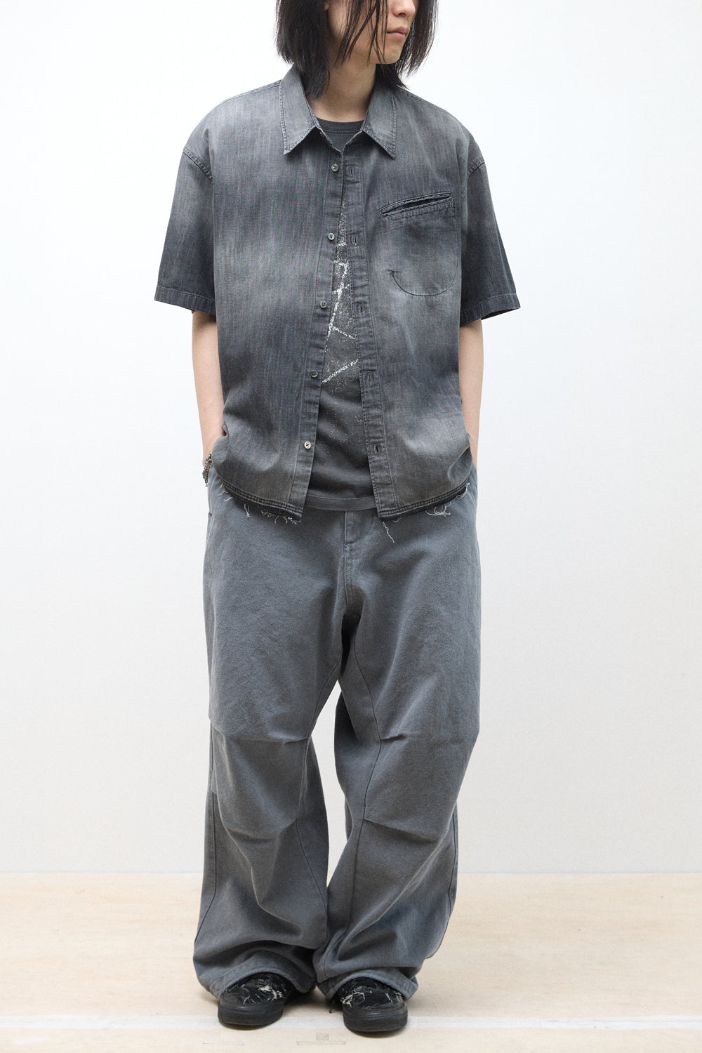 Hatchingroom - Over Shirt Denim (Grey) product image 9 | TRAB K-Fashion Australia