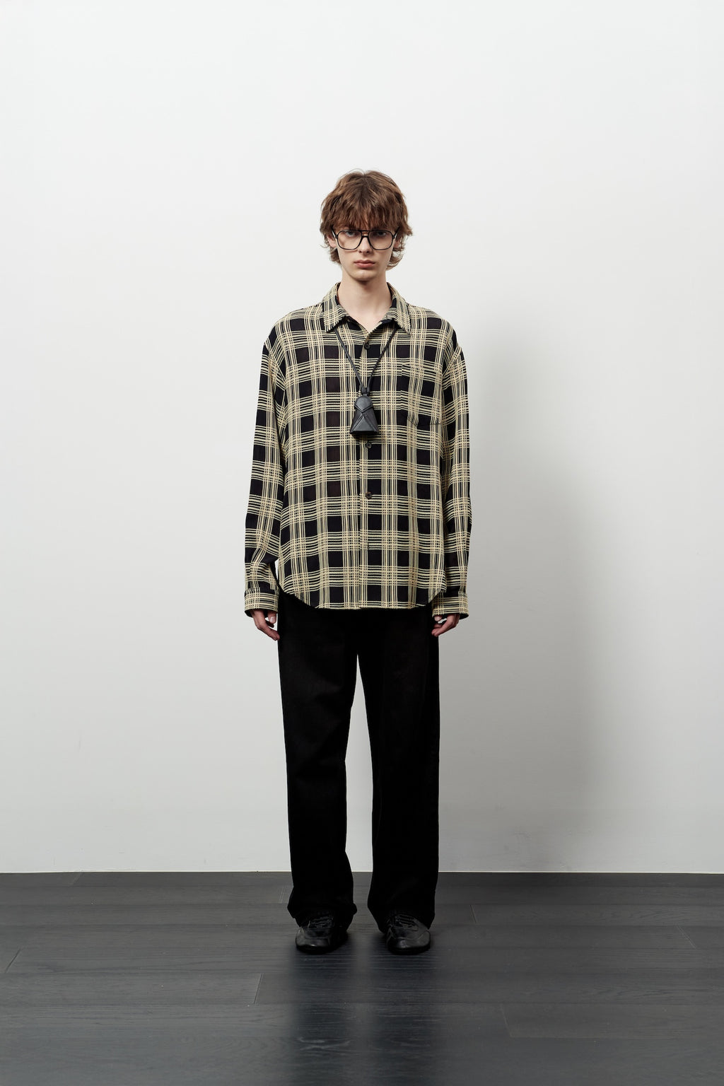Stu - Weaved Check Shirt (Black) product image 1 | TRAB K-Fashion Australia