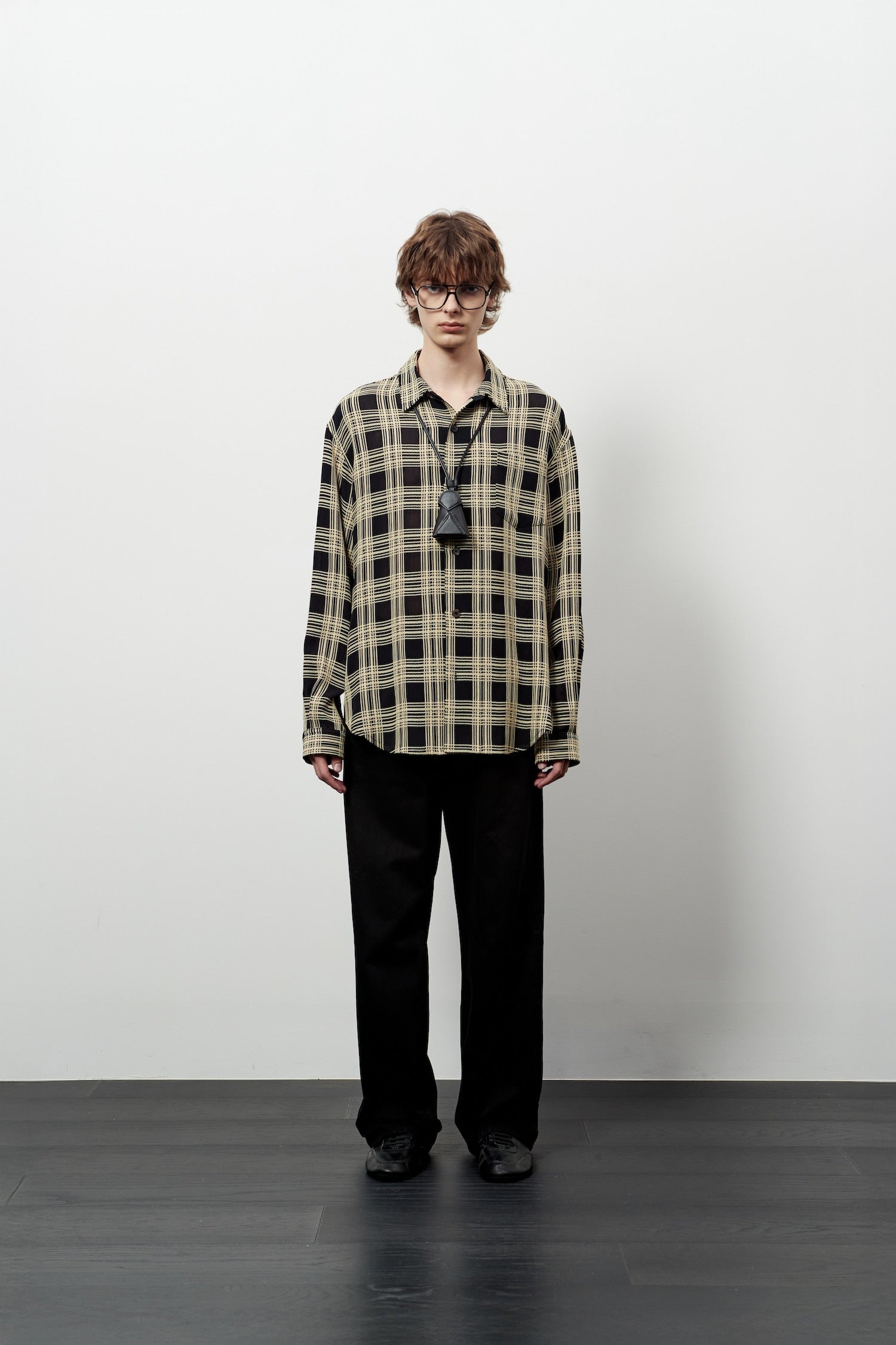 Stu - Weaved Check Shirt (Black) product image 1 | TRAB K-Fashion Australia