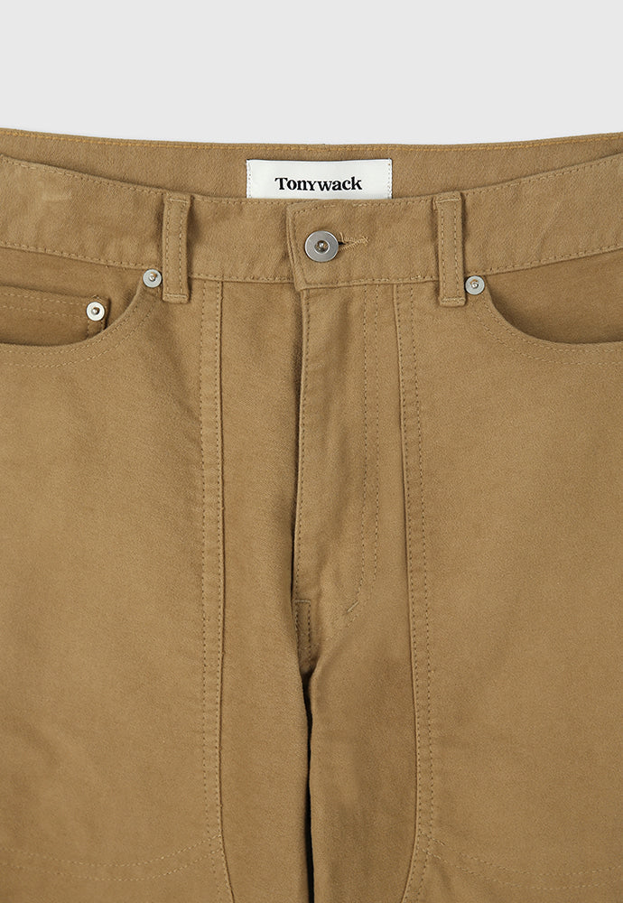Tonywack - Garment-Washed Moleskin Straight Pants (Washed Beige) product image 9 | TRAB K-Fashion Australia