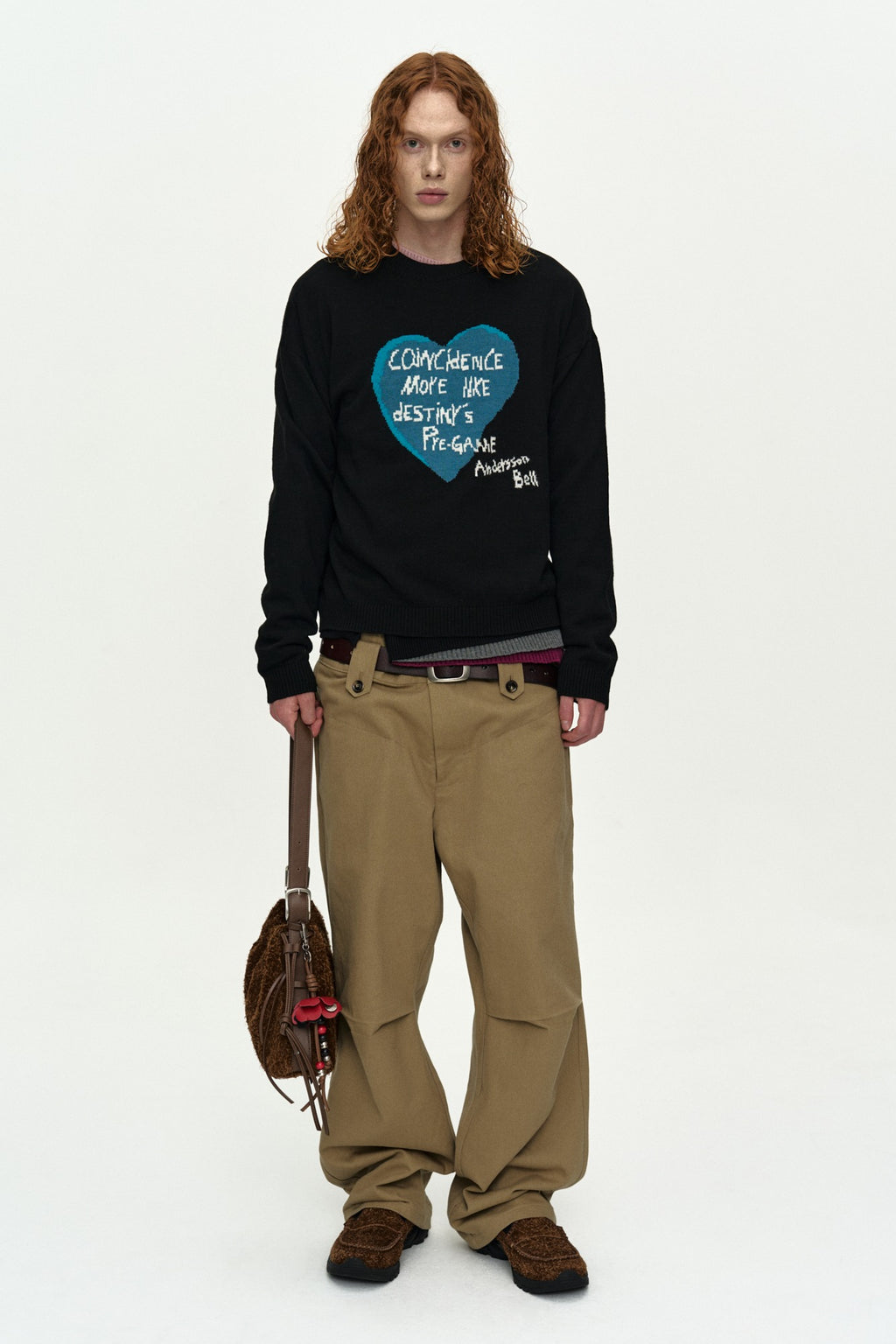 Andersson Bell - Boy's Heart Message Crew-Neck Sweater (Black) product image 1 | TRAB K-Fashion Australia