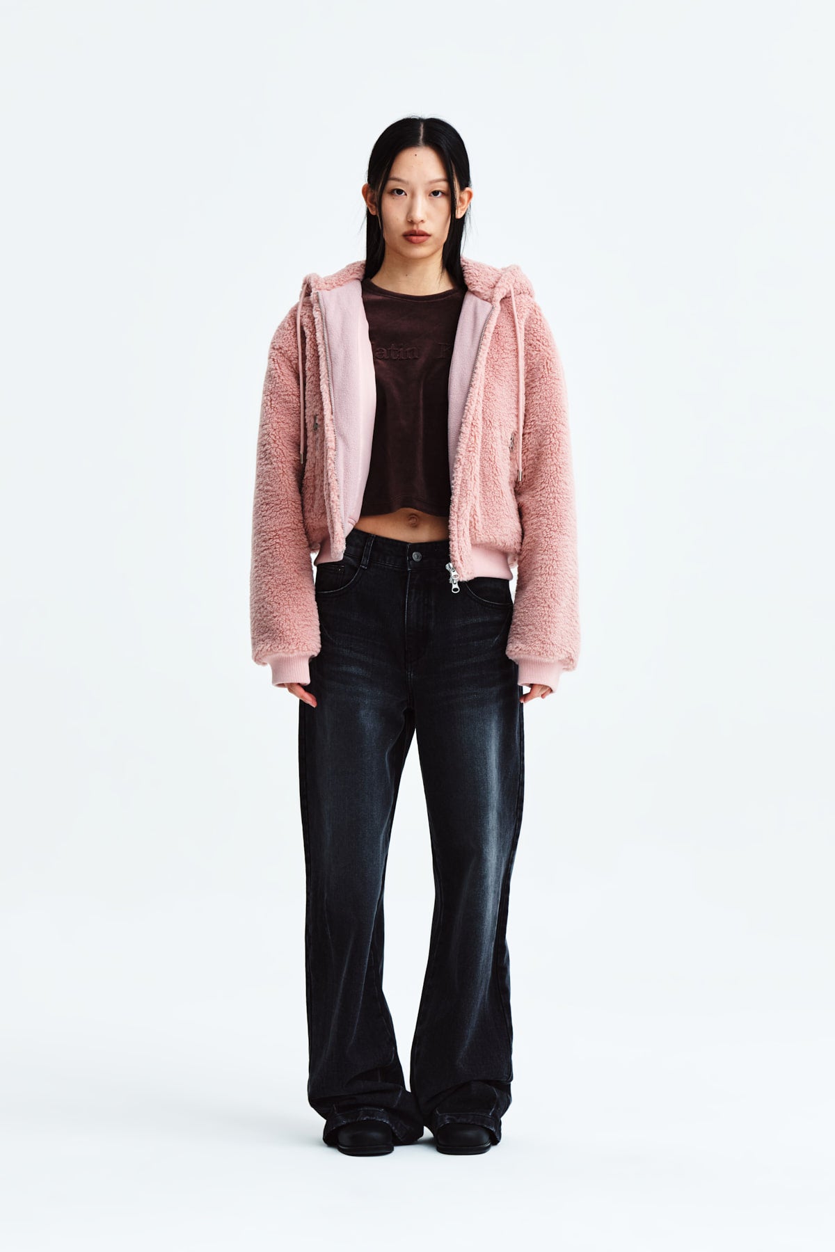 Matin Kim - Logo Point Fleece Hoody Jumper (Pink) product image 6 | TRAB K-Fashion Australia
