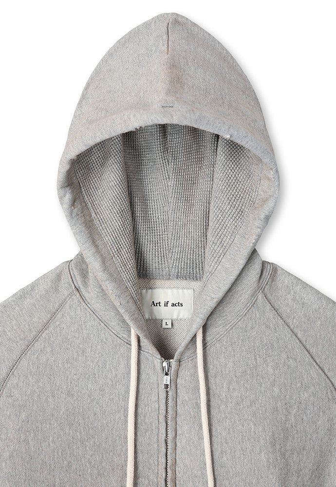 Art if acts - Garment Dyed Sweat Hooded Zip-Up (Melange Grey) product image 9 | TRAB K-Fashion Australia