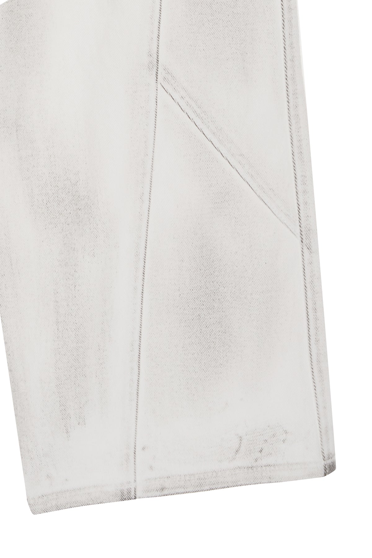 Matin Kim - Line Point Painting Denim Pants (White) product image 4 | TRAB K-Fashion Australia