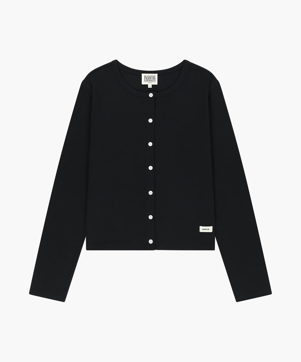 Marithe & Francois Girbaud - Basic Cotton Cardigan (Black) product image 5 | TRAB K-Fashion Australia