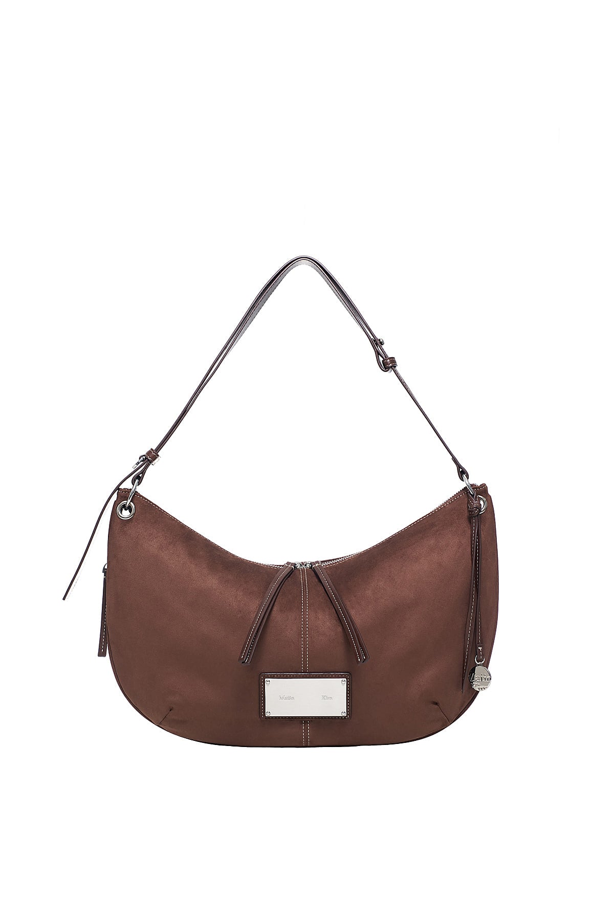 Matin Kim - Suede Round Hobo Bag (Brown) product image 1 | TRAB K-Fashion Australia