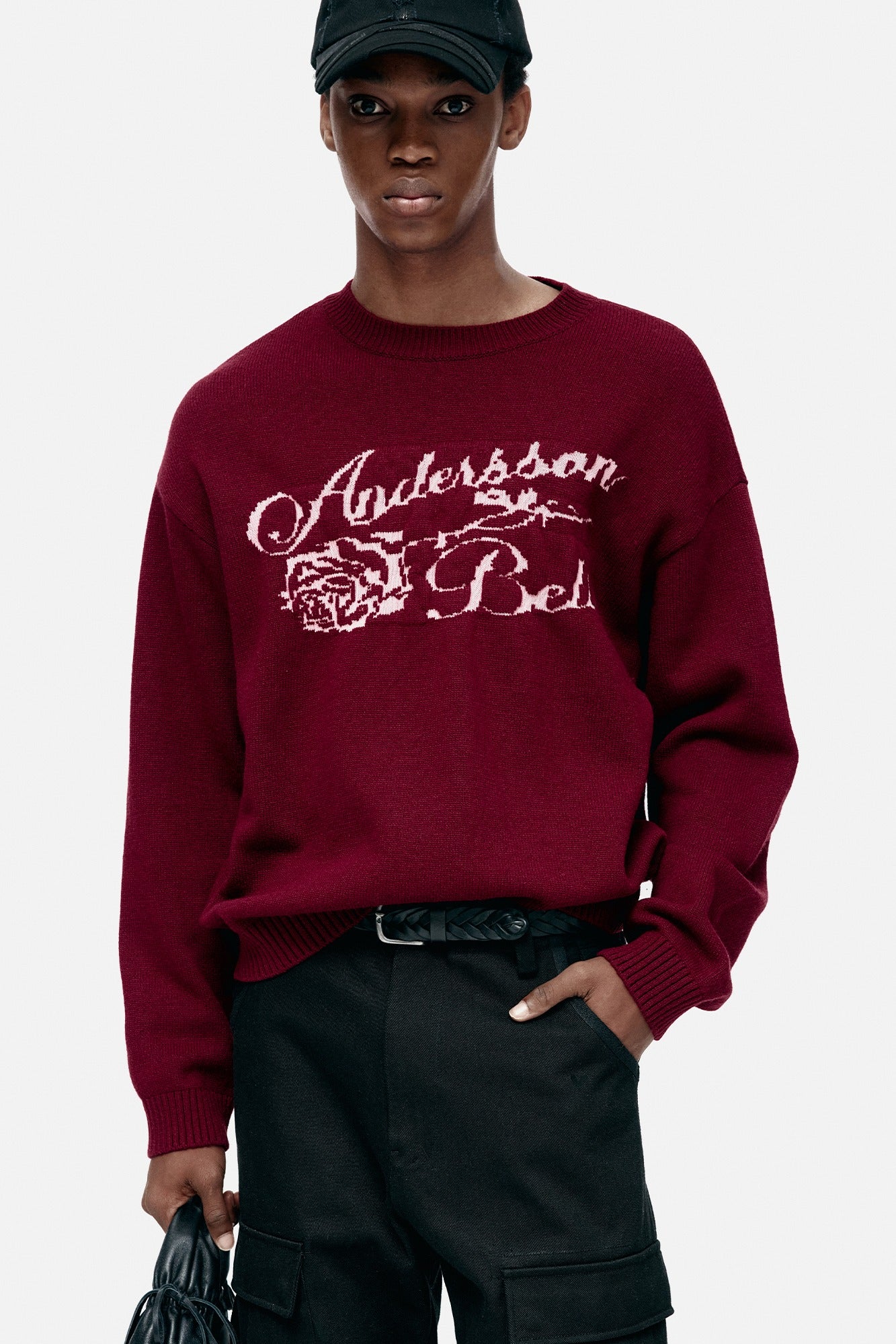 Andersson Bell - Unisex Cashmere Rose Crew-Neck Sweater (Lilac) product image 1 | TRAB K-Fashion Australia