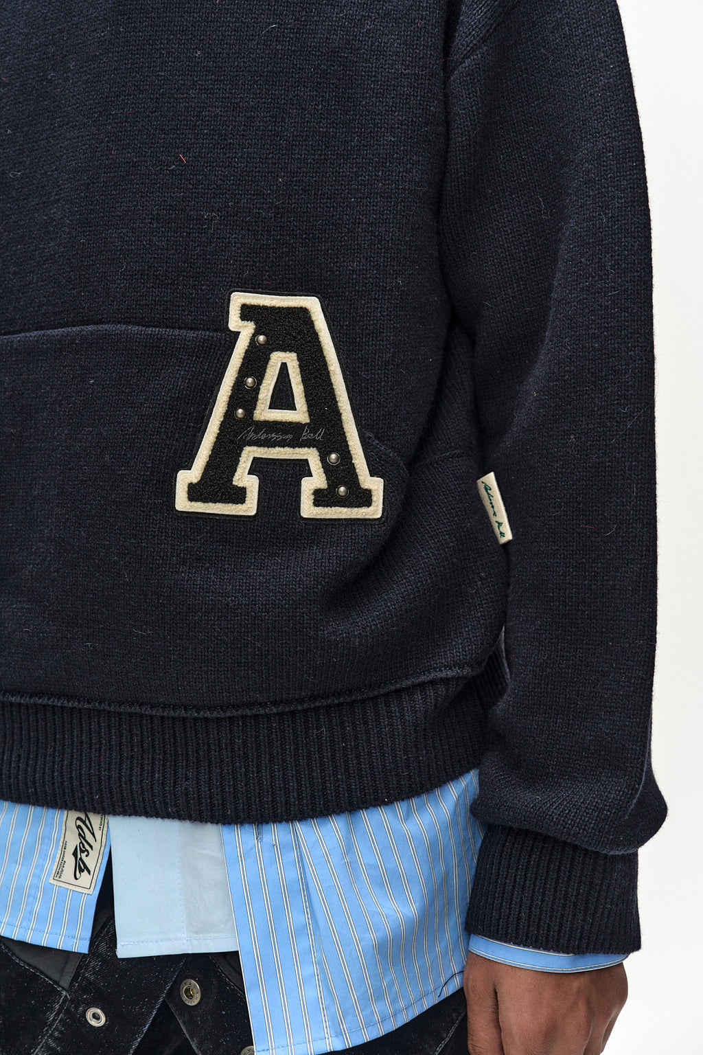 Andersson Bell - (essential) Unisex Varsity Patch Hoodie (dark Navy) (Dark Navy) product image 8 | TRAB K-Fashion Australia