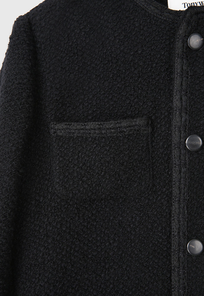 Tonywack - Wool Blend Bouclé Tweed Jacket (Black) product image 10 | TRAB K-Fashion Australia