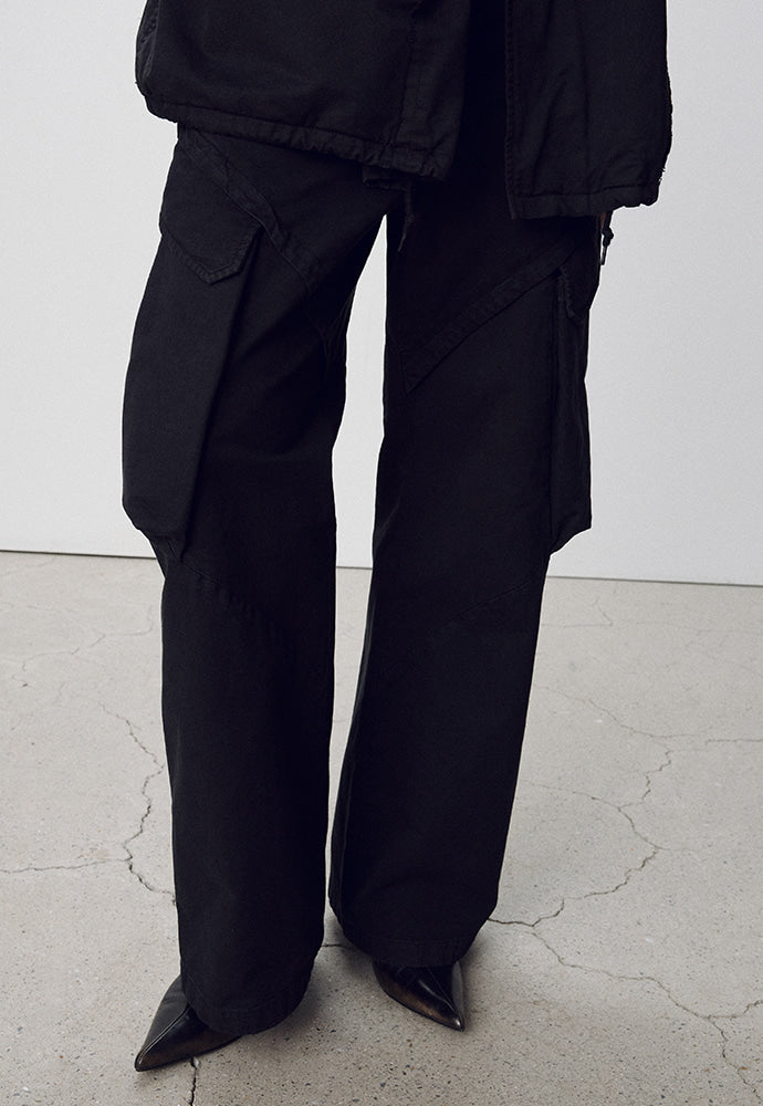 Tonywack - Garment-Dyed Gabardine Wide Cargo Pants (Carbon Pigment) product image 1 | TRAB K-Fashion Australia