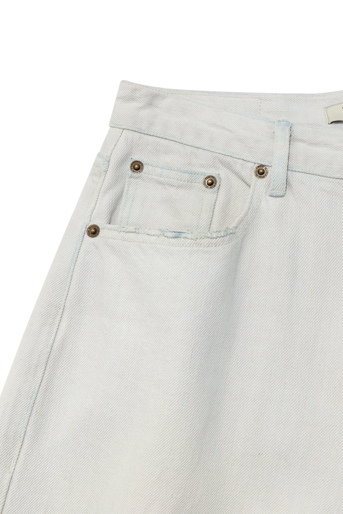 Matin Kim - Damage Point Washed Wide Denim Pants (Light Grey) product image 4 | TRAB K-Fashion Australia