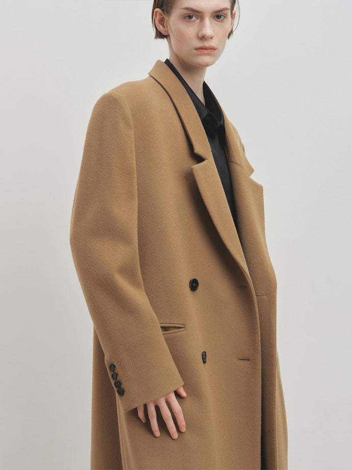 Tonywack - Tailored Double-Breasted Maxi Coat (Royale Beige) product image 8 | TRAB K-Fashion Australia