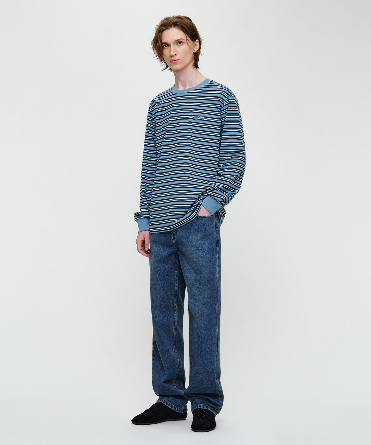Marithe & Francois Girbaud - [Pre-order – Ships 7 Oct] Straight Denim Pants (Dark Blue) product image 3 | TRAB K-Fashion Australia