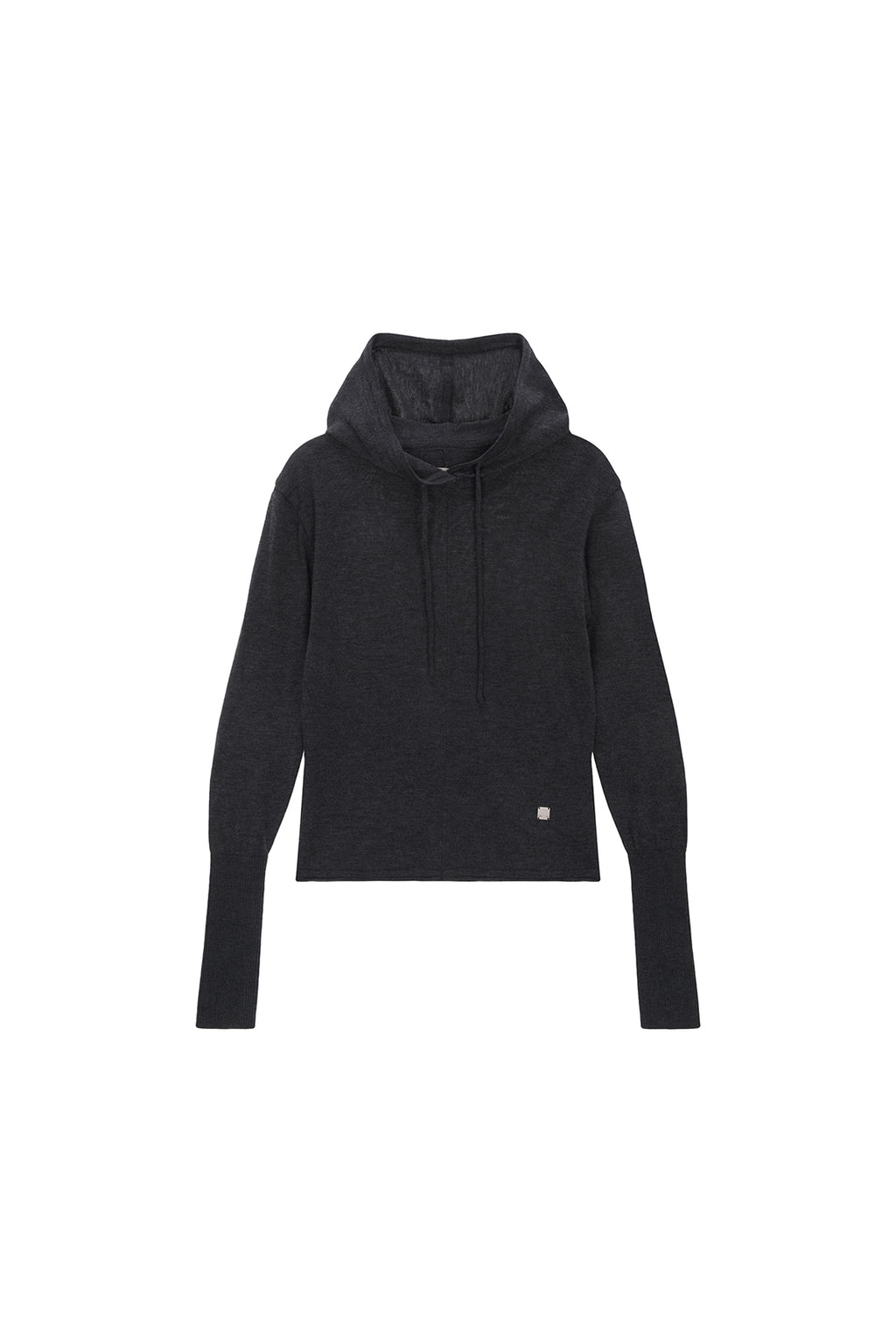 Matin Kim - Plain Slim Knit Hoody (Charcoal) product image 1 | TRAB K-Fashion Australia