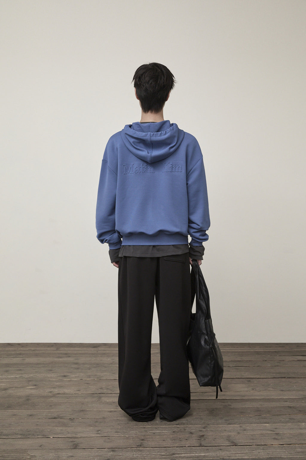 Matin Kim - Back Logo Glitter Hoody Zip Up (Blue) product image 7 | TRAB K-Fashion Australia