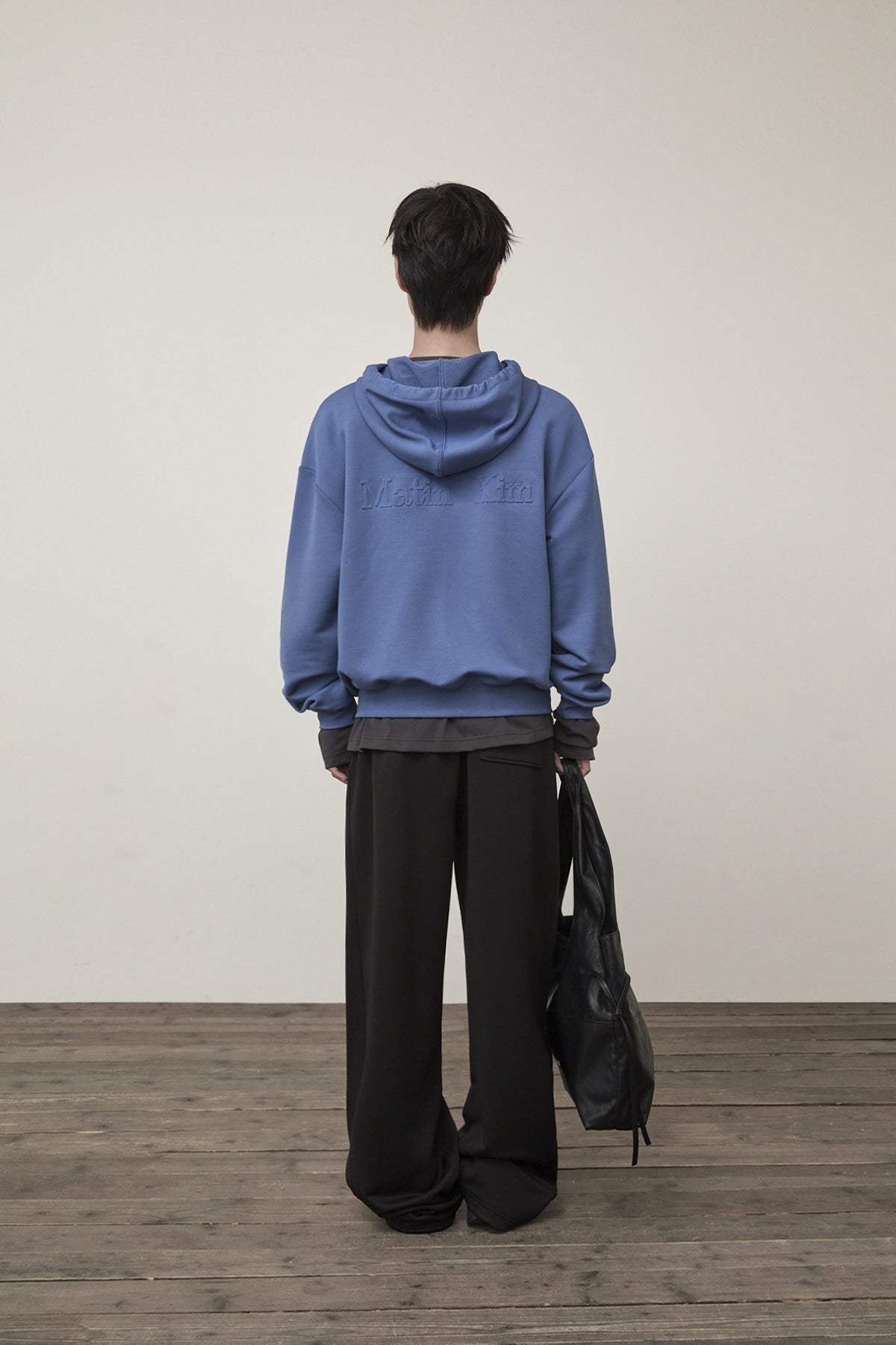 Matin Kim - Back Logo Glitter Hoody Zip Up (Blue) product image 7 | TRAB K-Fashion Australia