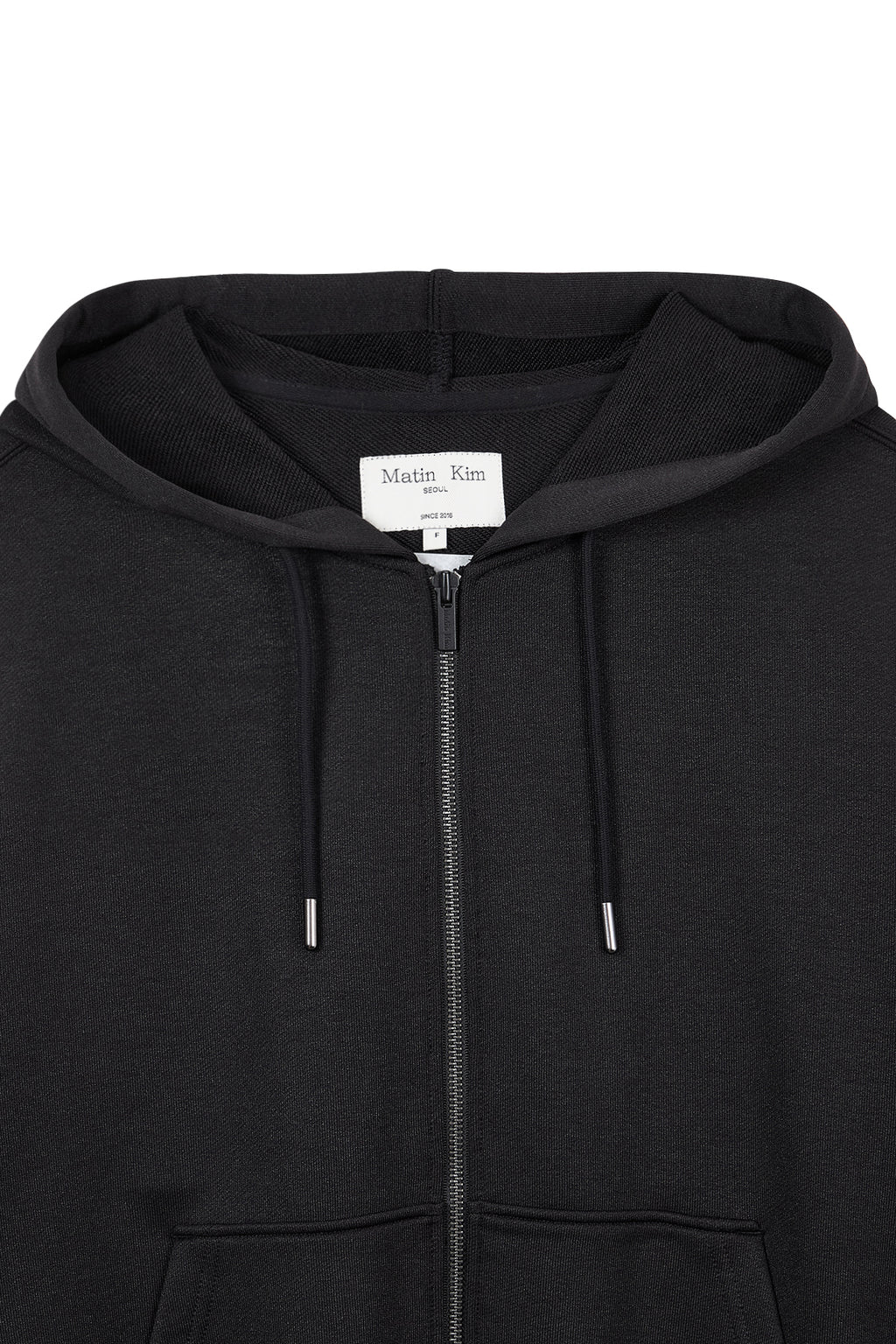 Matin Kim - Back Logo Glitter Hoody Zip Up (Black) product image 3 | TRAB K-Fashion Australia
