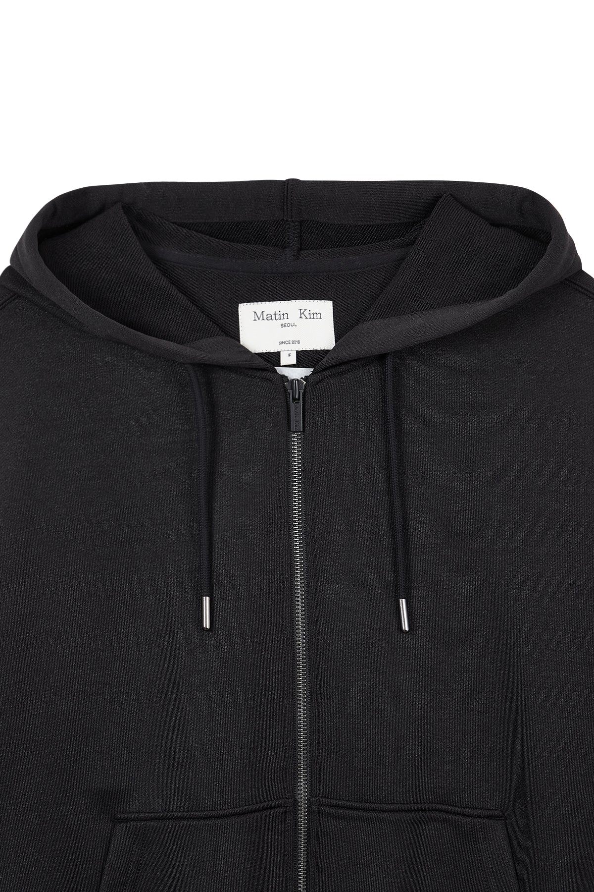 Matin Kim - Back Logo Glitter Hoody Zip Up (Black) product image 3 | TRAB K-Fashion Australia