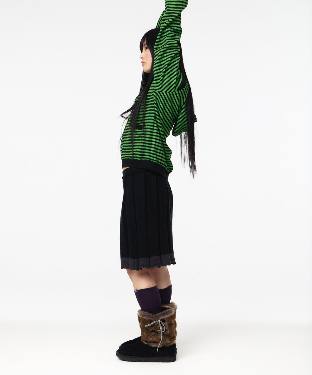 Coyseio - Knit Pleats Skirt (Black) product image 4 | TRAB K-Fashion Australia