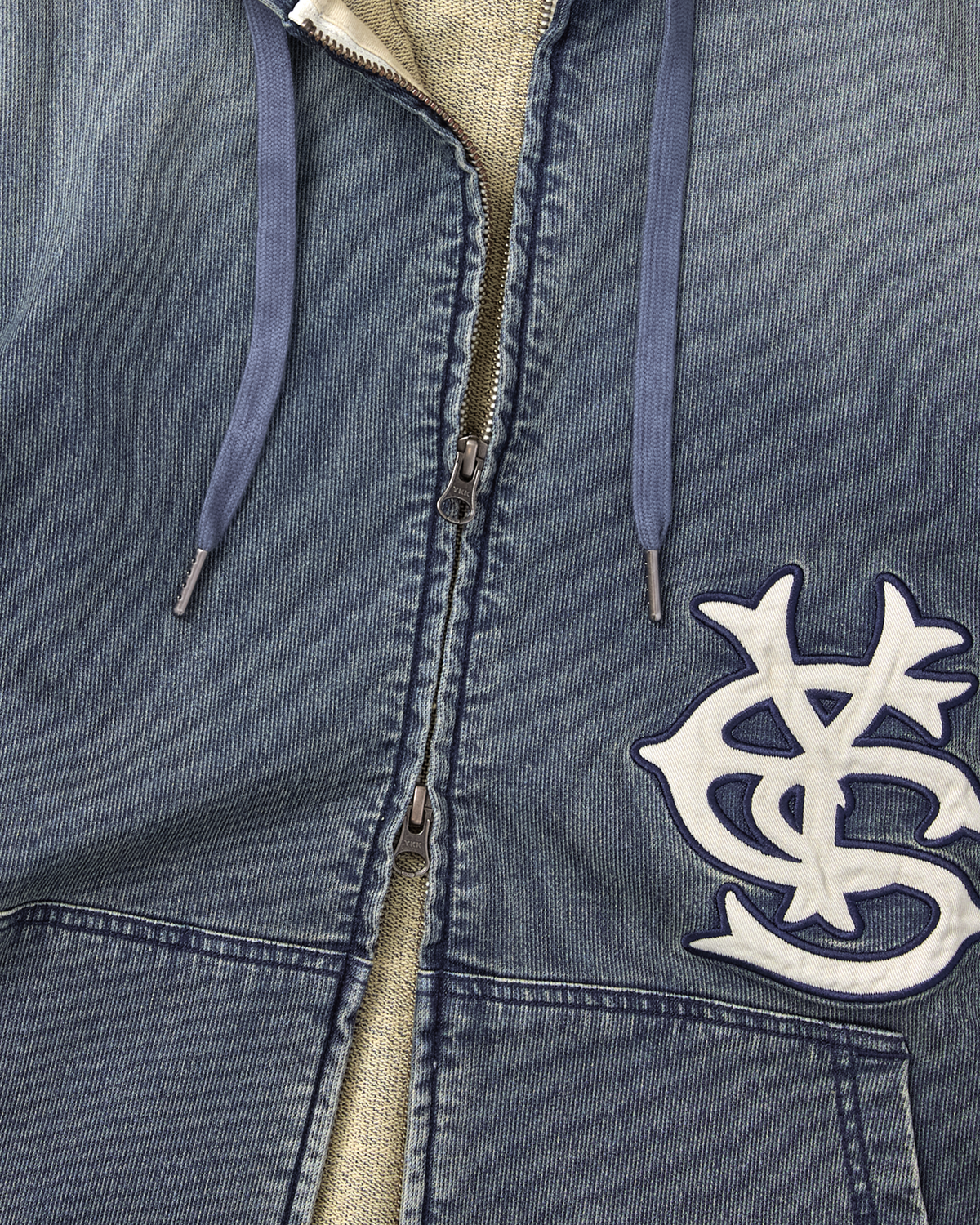 yeseyesee - YESEYESEE X NEWERA Washed Zip Up Hoodie (Indigo) product image 4 | TRAB K-Fashion Australia