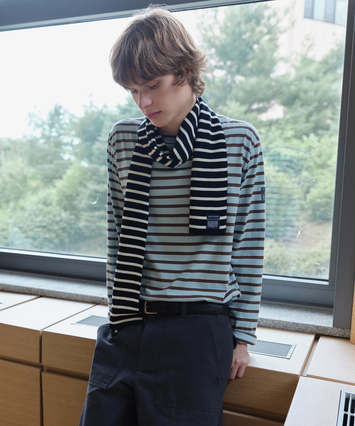 Marithe & Francois Girbaud - Marithe X Saint James Scarf Duguay (Navy) product image 5 | TRAB K-Fashion Australia