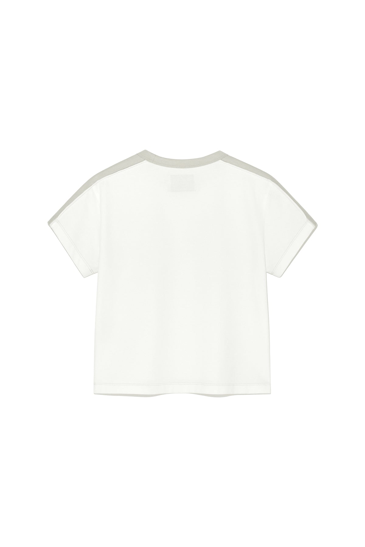 Matin Kim - Color Line Point Logo Crop Top (White) product image 2 | TRAB K-Fashion Australia