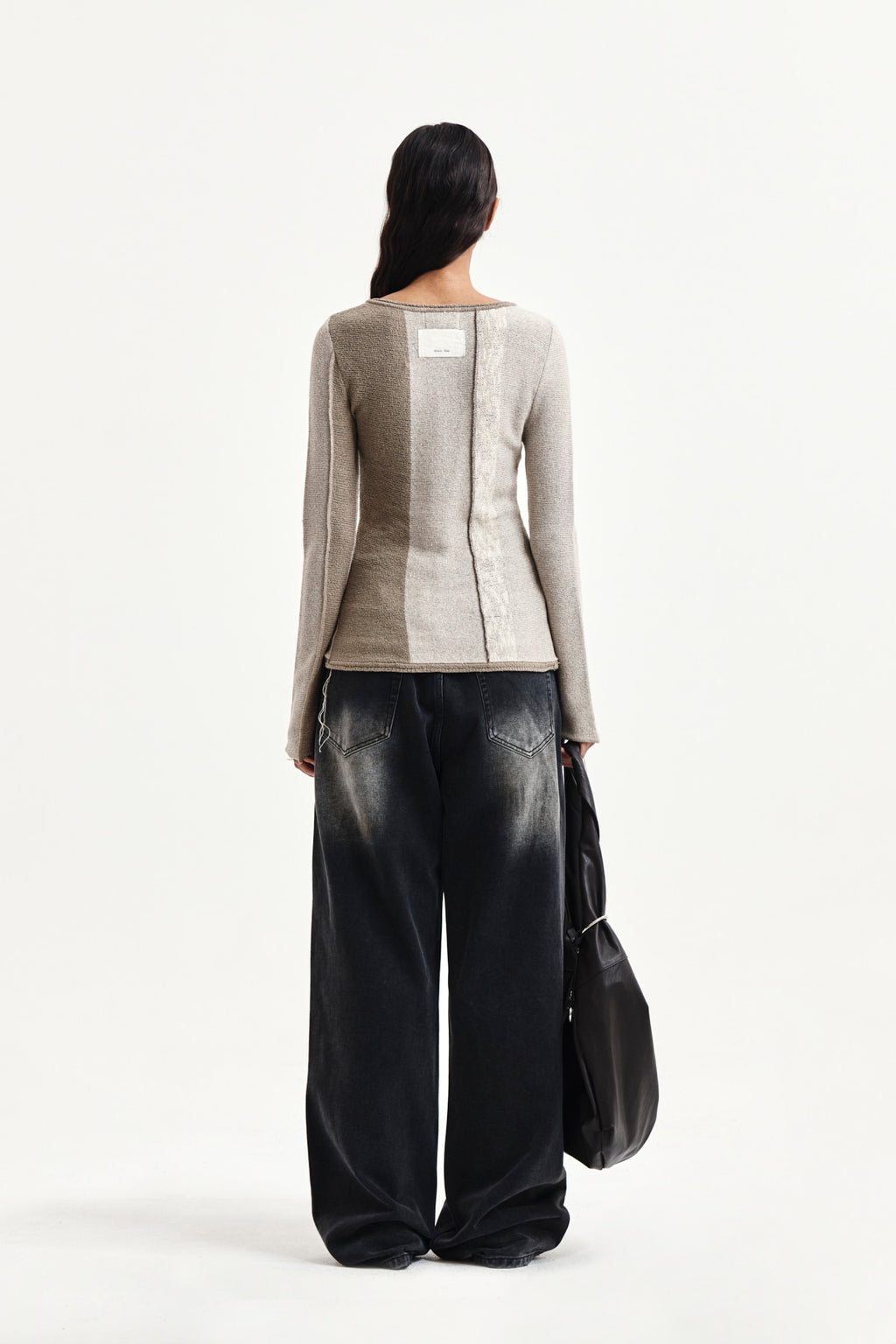 Matin Kim - Color Block Slim Knit Cardigan (Beige) product image 8 | TRAB K-Fashion Australia