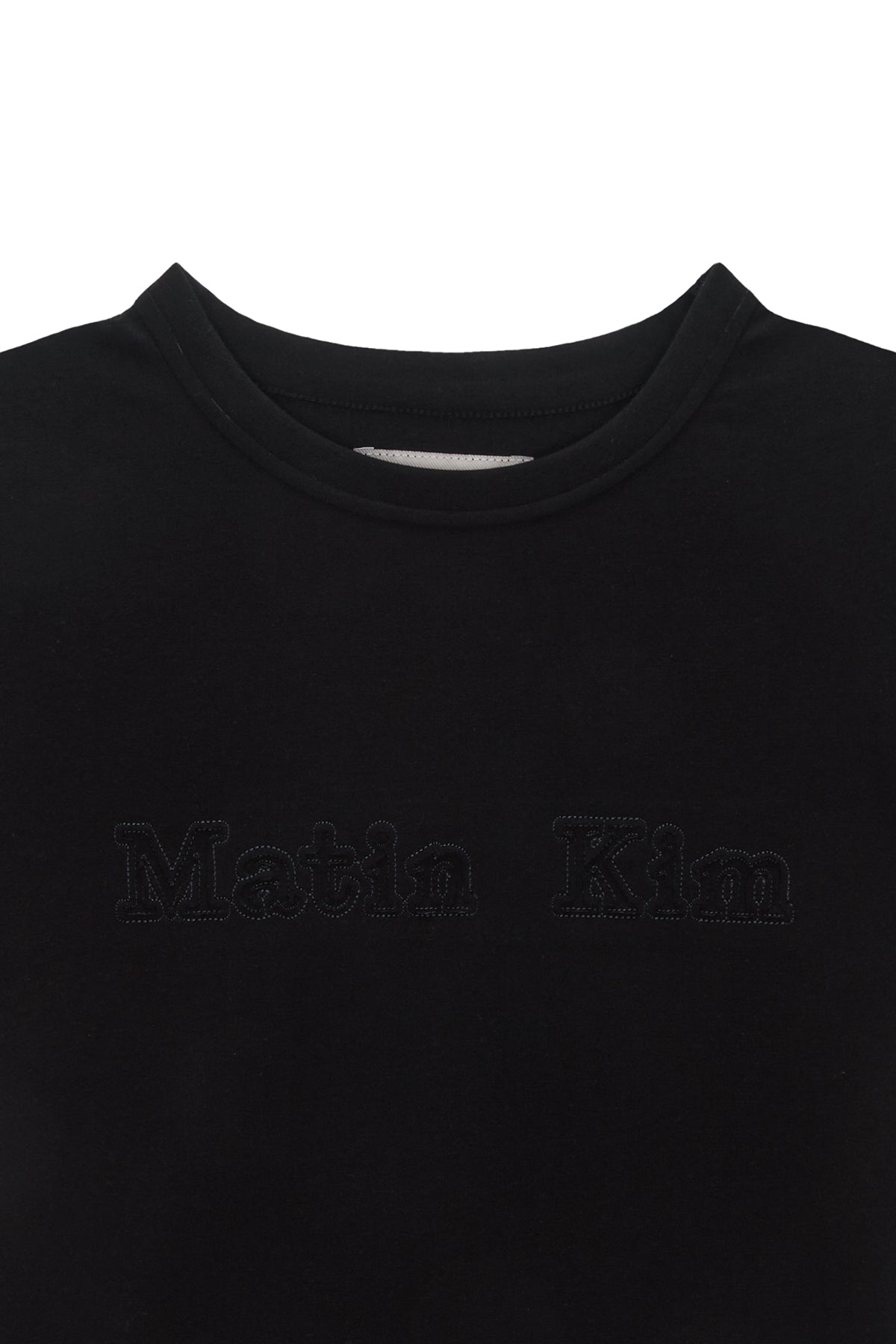 Matin Kim - Matin Reverse Patch Logo Crop Top (Black) product image 3 | TRAB K-Fashion Australia
