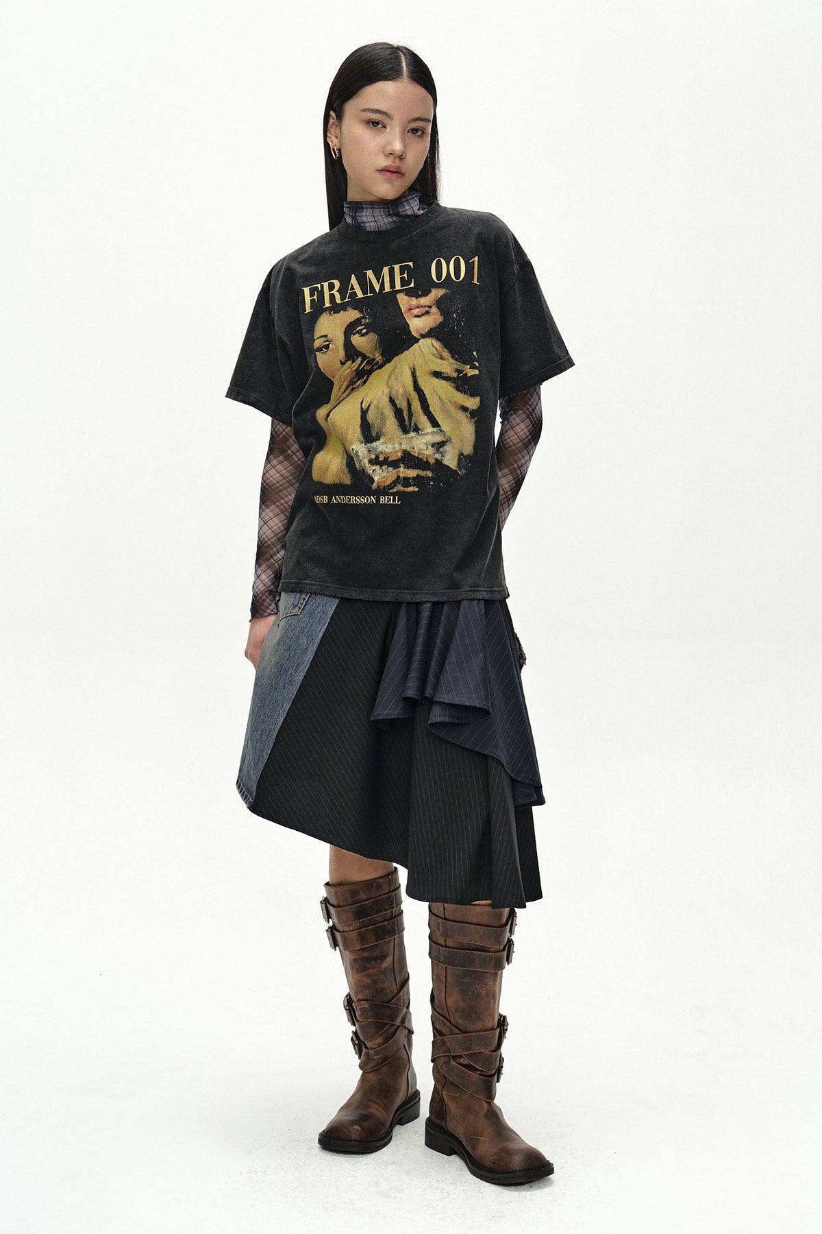 Andersson Bell - Reworked Denim Wrap Flare Skirt (Blue) product image 6 | TRAB K-Fashion Australia