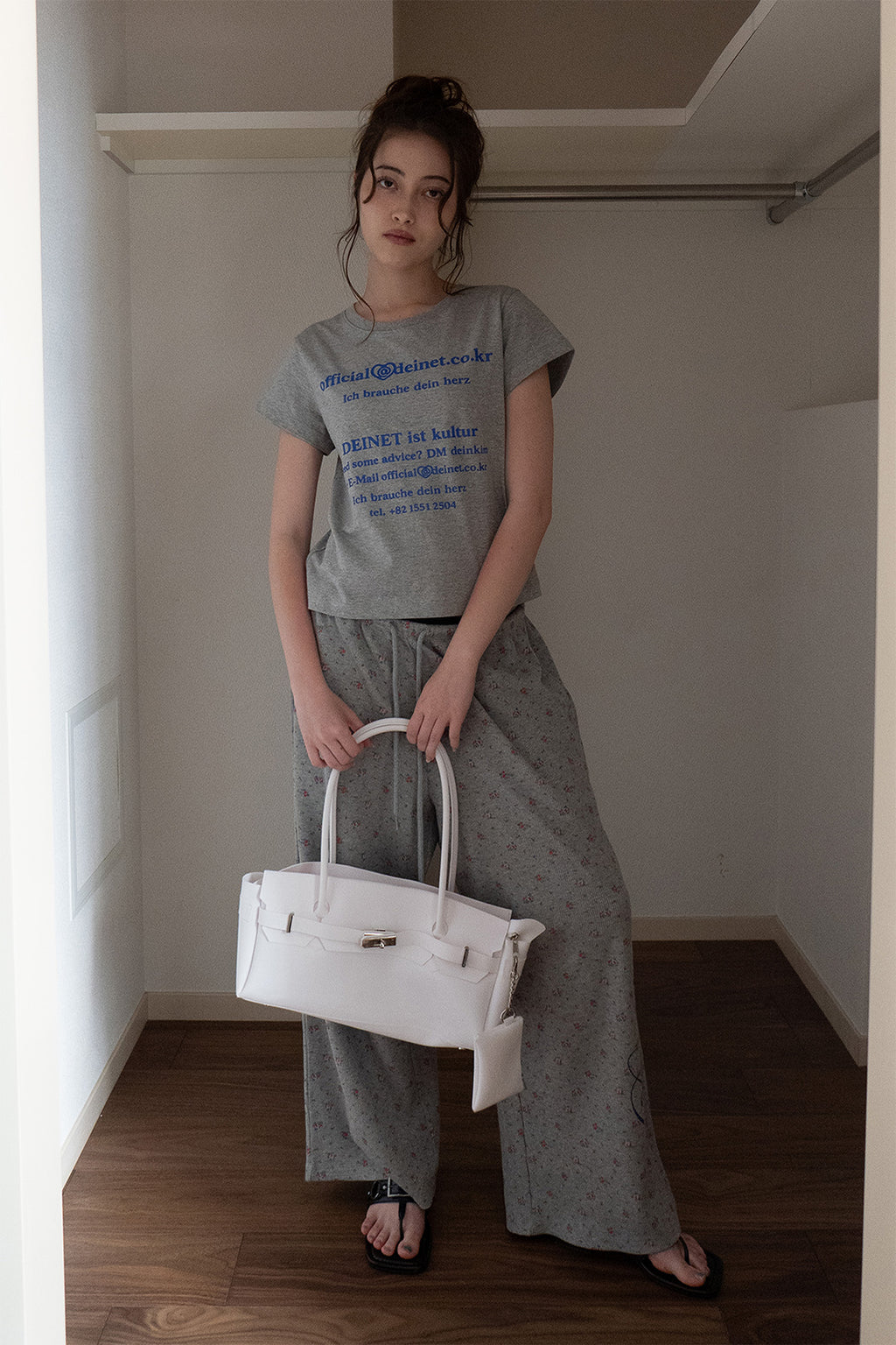 Deinet - Soft Waffle Flower Jersey Pants (Melange Grey) product image 4 | TRAB K-Fashion Australia