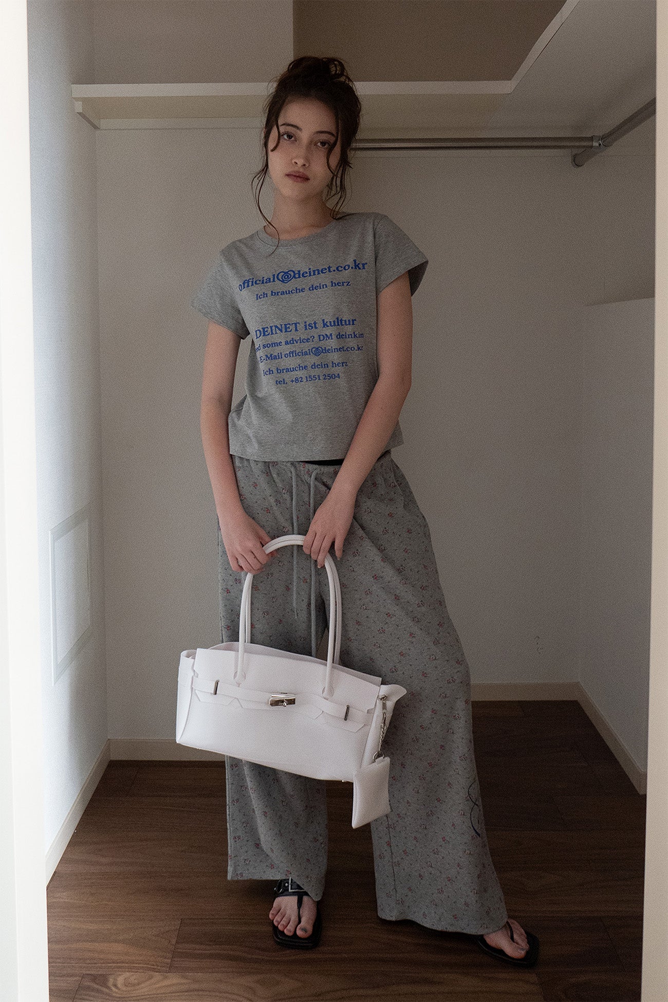 Deinet - Soft Waffle Flower Jersey Pants (Melange Grey) product image 4 | TRAB K-Fashion Australia