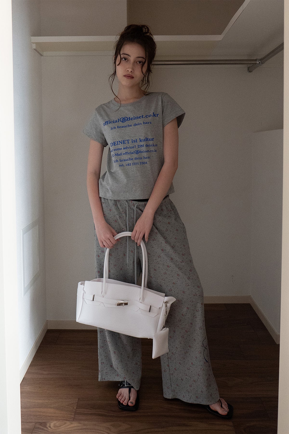 Deinet - Soft Waffle Flower Jersey Pants (Melange Grey) product image 4 | TRAB K-Fashion Australia