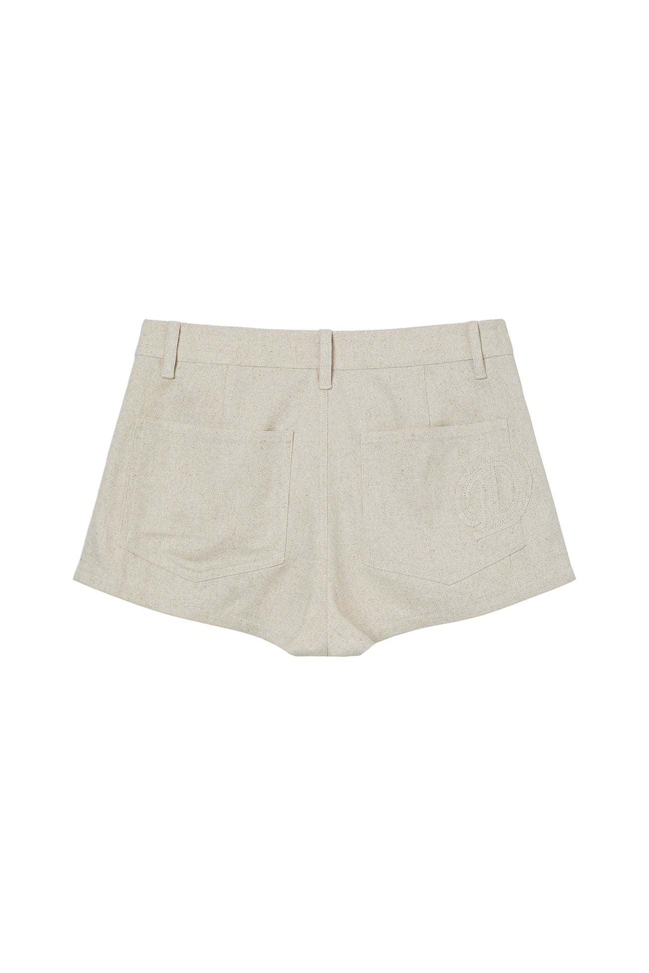 Deinet - Deinet D Logo Linen Shorts (Beige) product image 1 | TRAB K-Fashion Australia