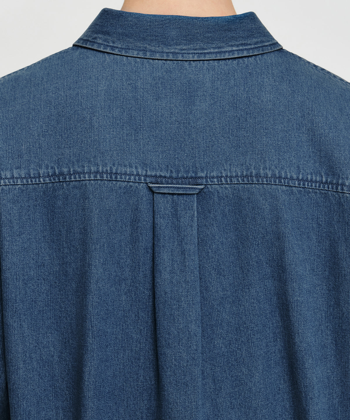 Marithe & Francois Girbaud - Micro Classic Logo Oversized Denim Shirt (Blue) product image 4 | TRAB K-Fashion Australia