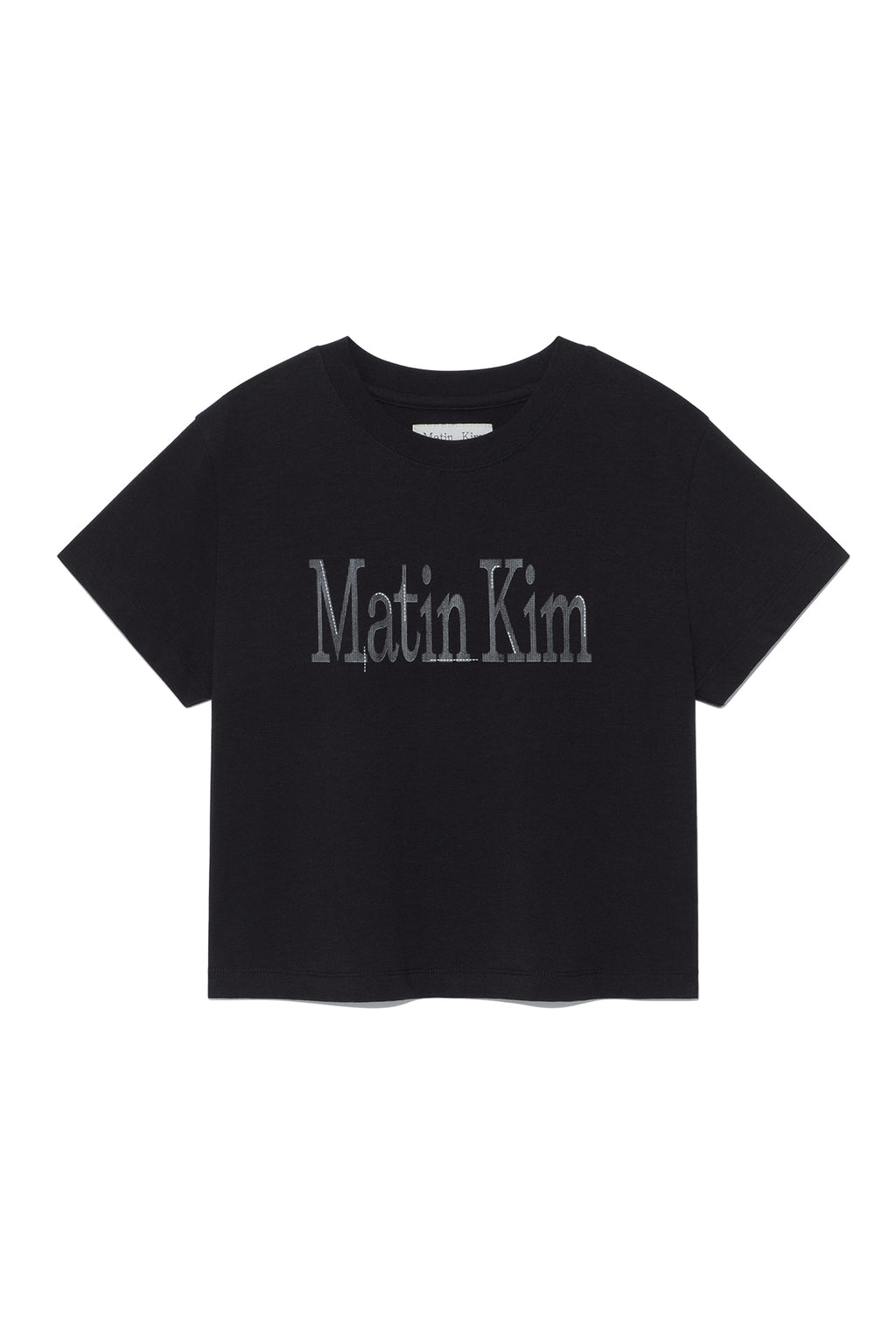 Matin Kim - Pattern Artwork Logo Crop Top (Black) product image 1 | TRAB K-Fashion Australia