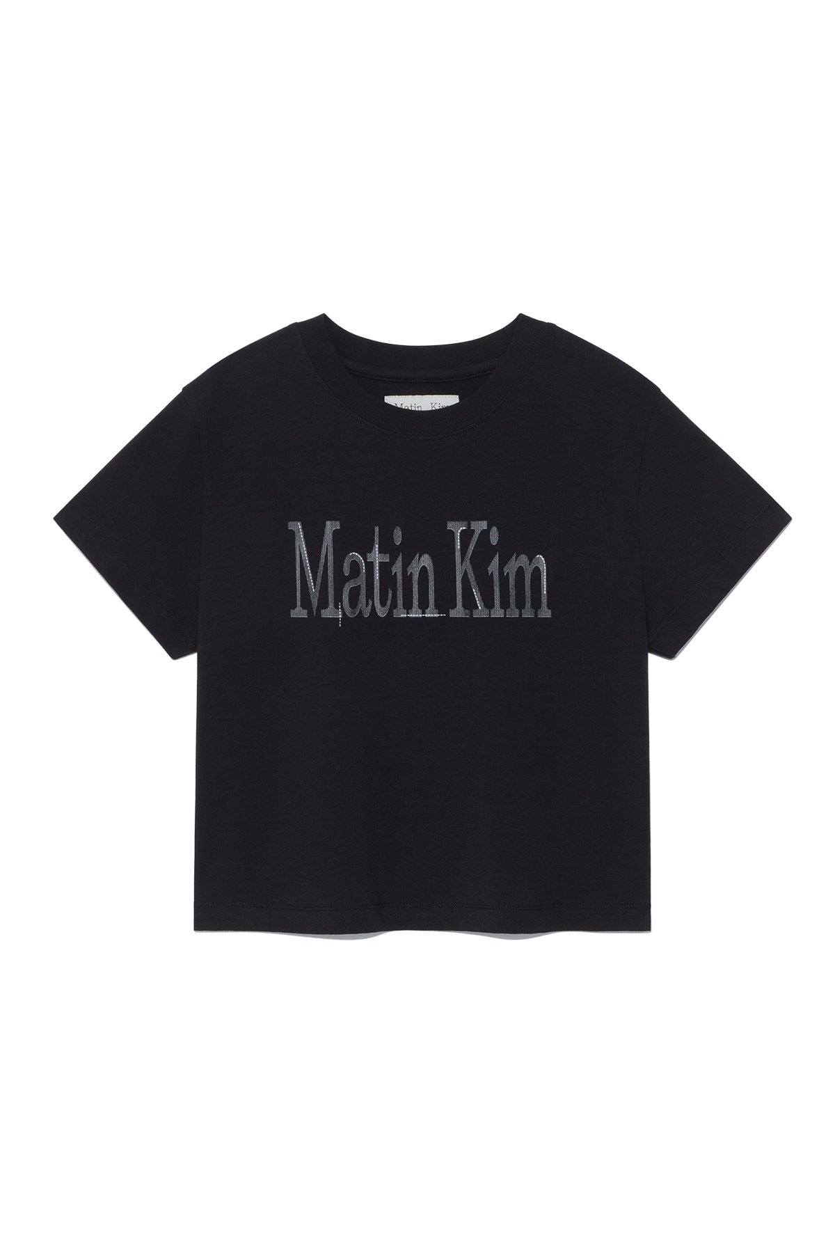Matin Kim - Pattern Artwork Logo Crop Top (Black) product image 1 | TRAB K-Fashion Australia