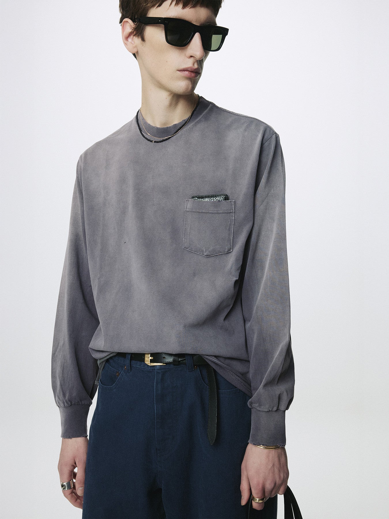 Tonywack - Garment Dyed Long Sleeve Crew (Smoke Grey) product image 6 | TRAB K-Fashion Australia