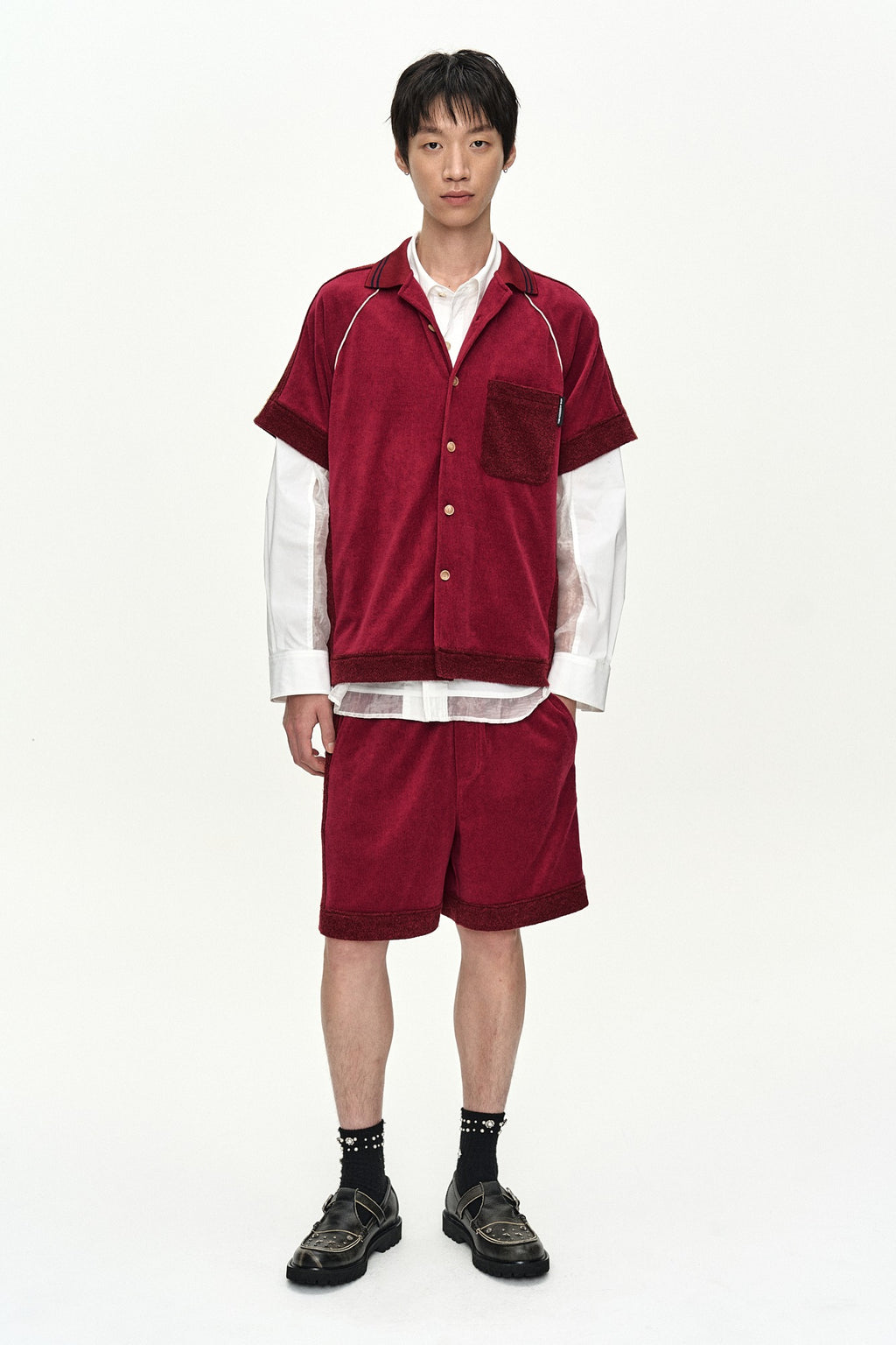 Andersson Bell - Lagos Terry Shorts (Wine) product image 1 | TRAB K-Fashion Australia