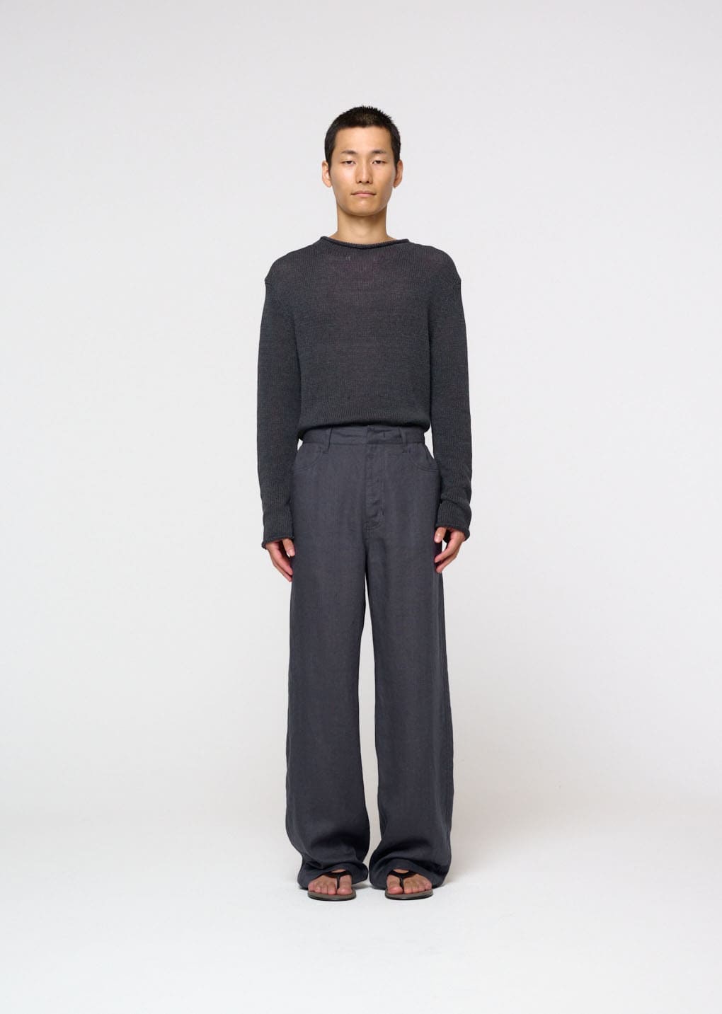 Amomento - [Pre-Order] Paper Yarn Pullover (Charcoal) product image 2 | TRAB K-Fashion Australia