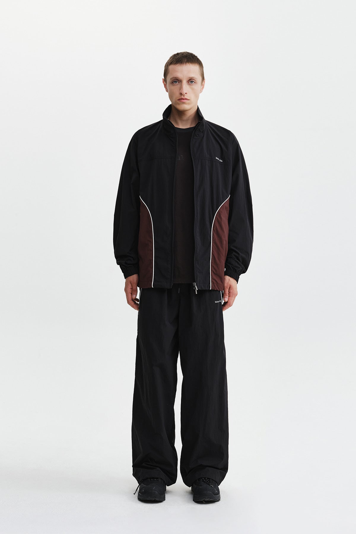 Matin Kim - Tonal Contrast Track Pants (Black) product image 10 | TRAB K-Fashion Australia