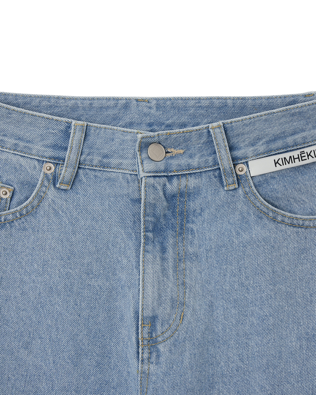 Kimhe Kim - Pearl Embellished Wide Leg Denim Pants (Sky Blue) product image 4 | TRAB K-Fashion Australia
