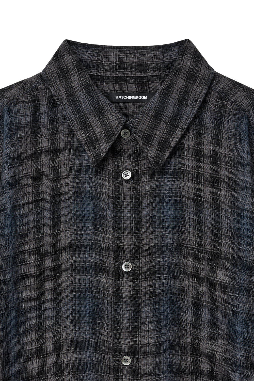 Hatchingroom - Museum Shirt Linen Check (Charcoal/Blue) product image 3 | TRAB K-Fashion Australia