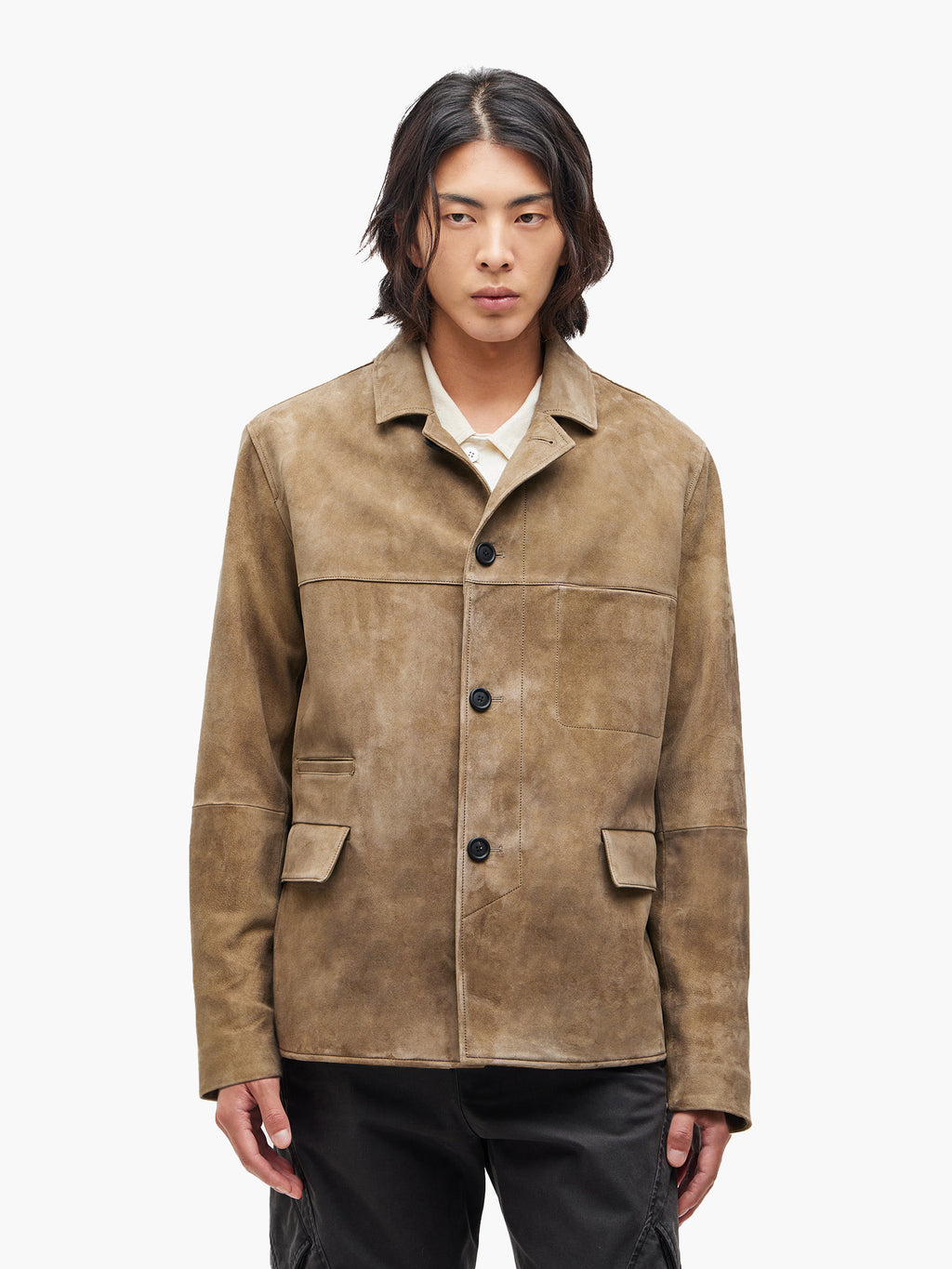 Jiyong Kim - Goat Suede Work Jacket (Beige) product image 2 | TRAB K-Fashion Australia