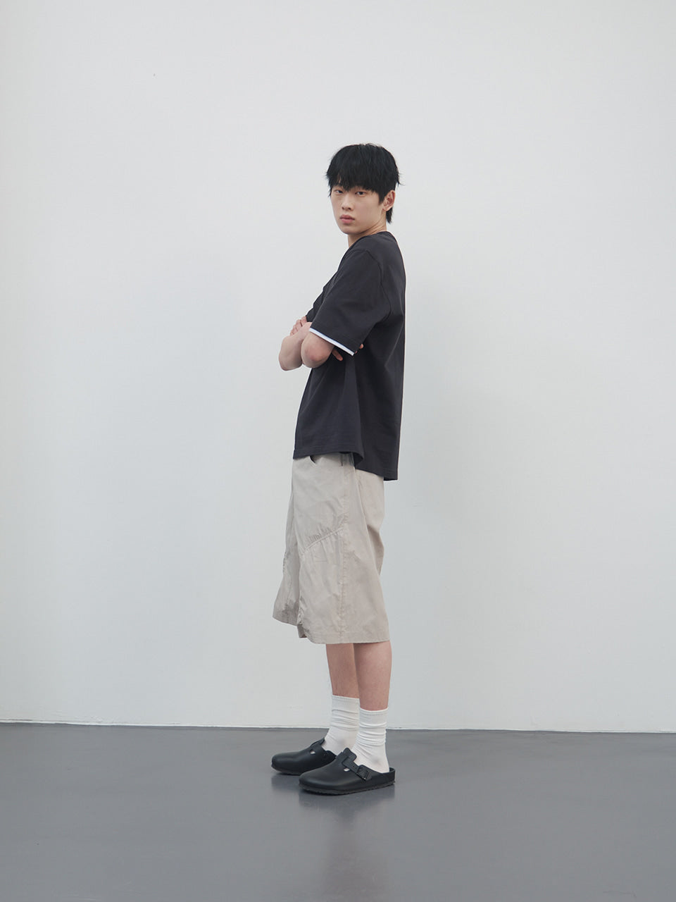 Kijun - Double Layered Tee (Charcoal) product image 6 | TRAB K-Fashion Australia