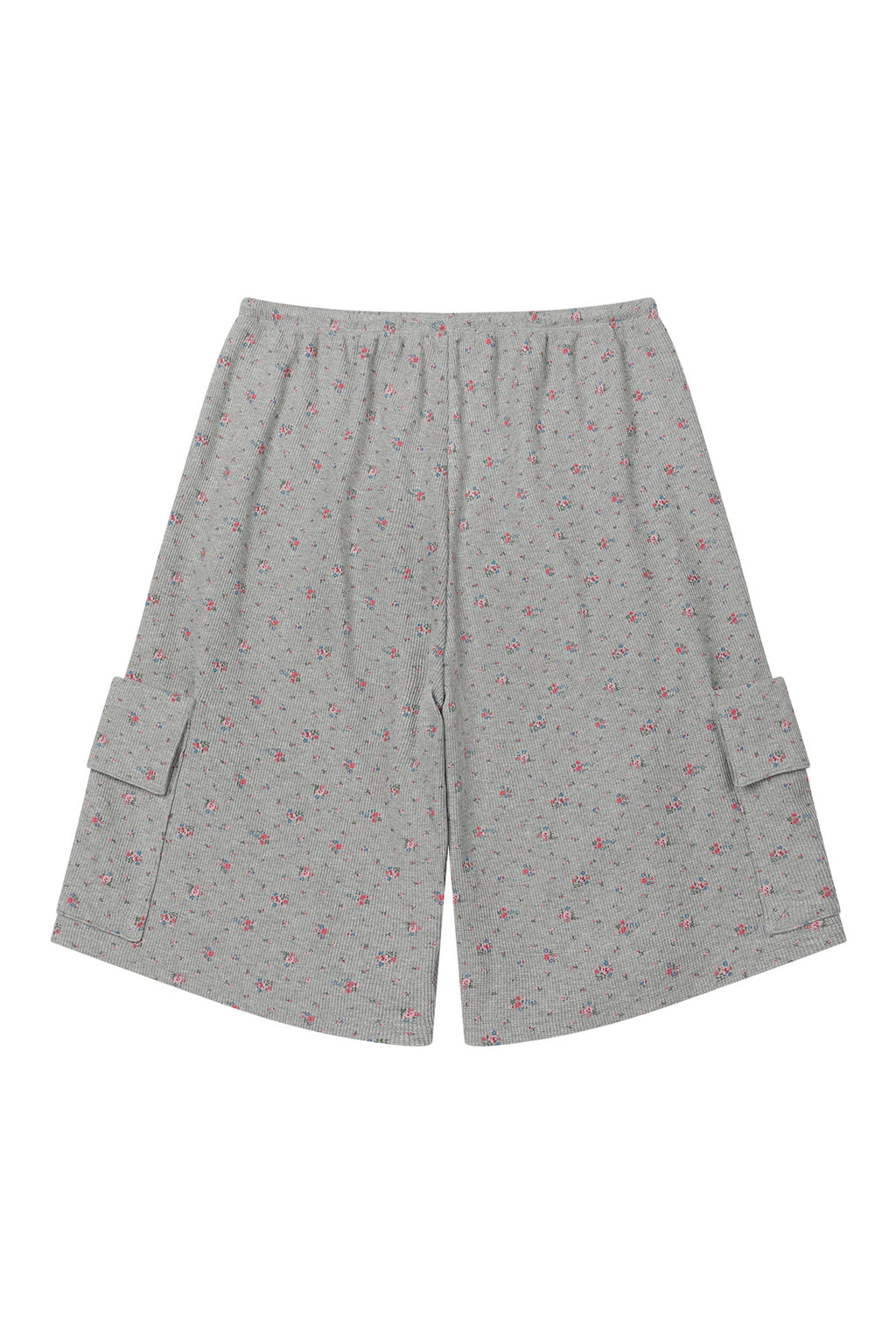 Deinet - Soft Waffle Flower Jersey Cargo Bermuda Pants (Melange Grey) product image 10 | TRAB K-Fashion Australia